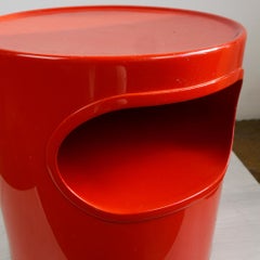 Midcentury Modern red Plastic Table by Emma Gismondi for Artemide Italy
