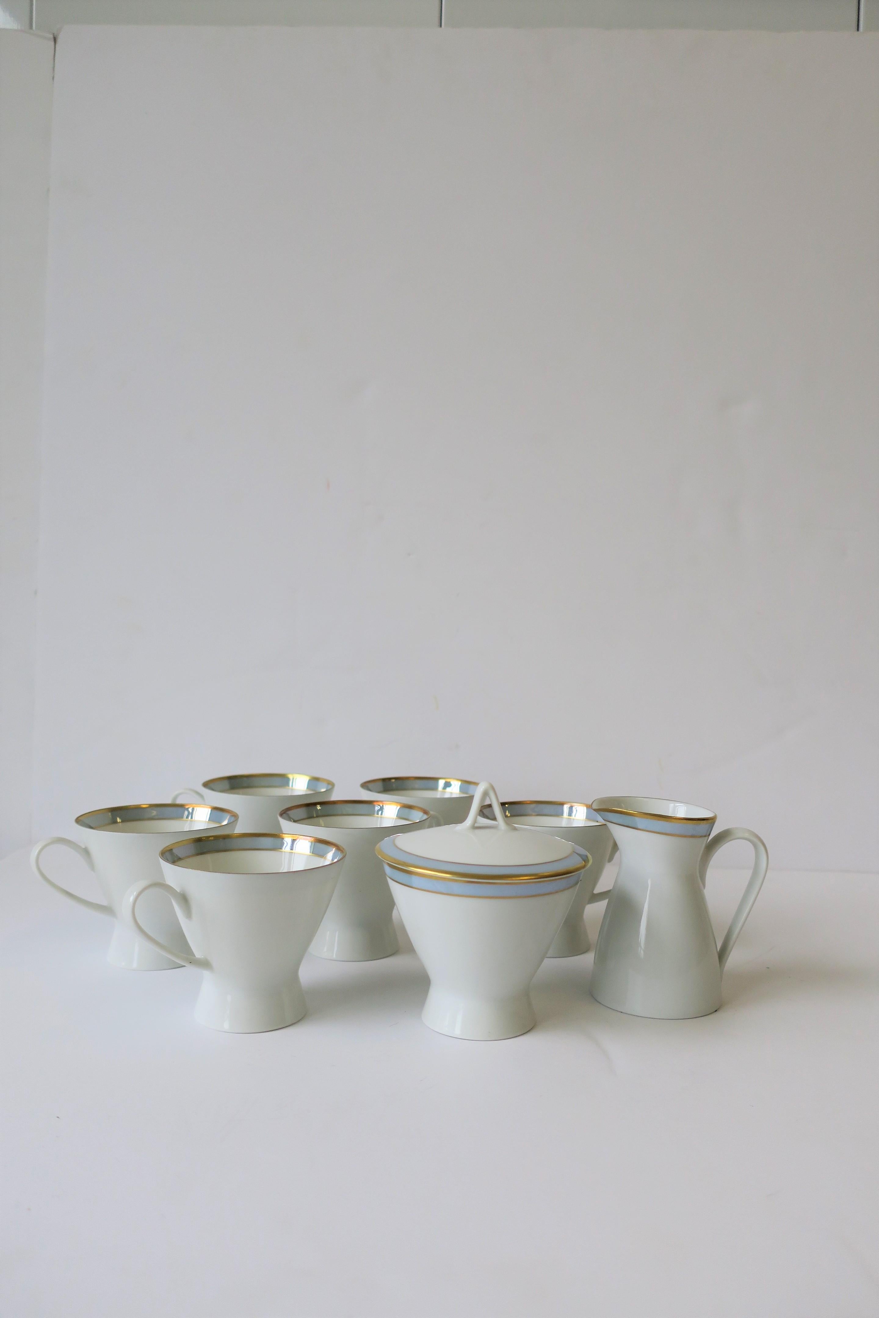 Midcentury Modern German Blue & White Porcelain Coffee or Tea Set by Rosenthal   For Sale 3