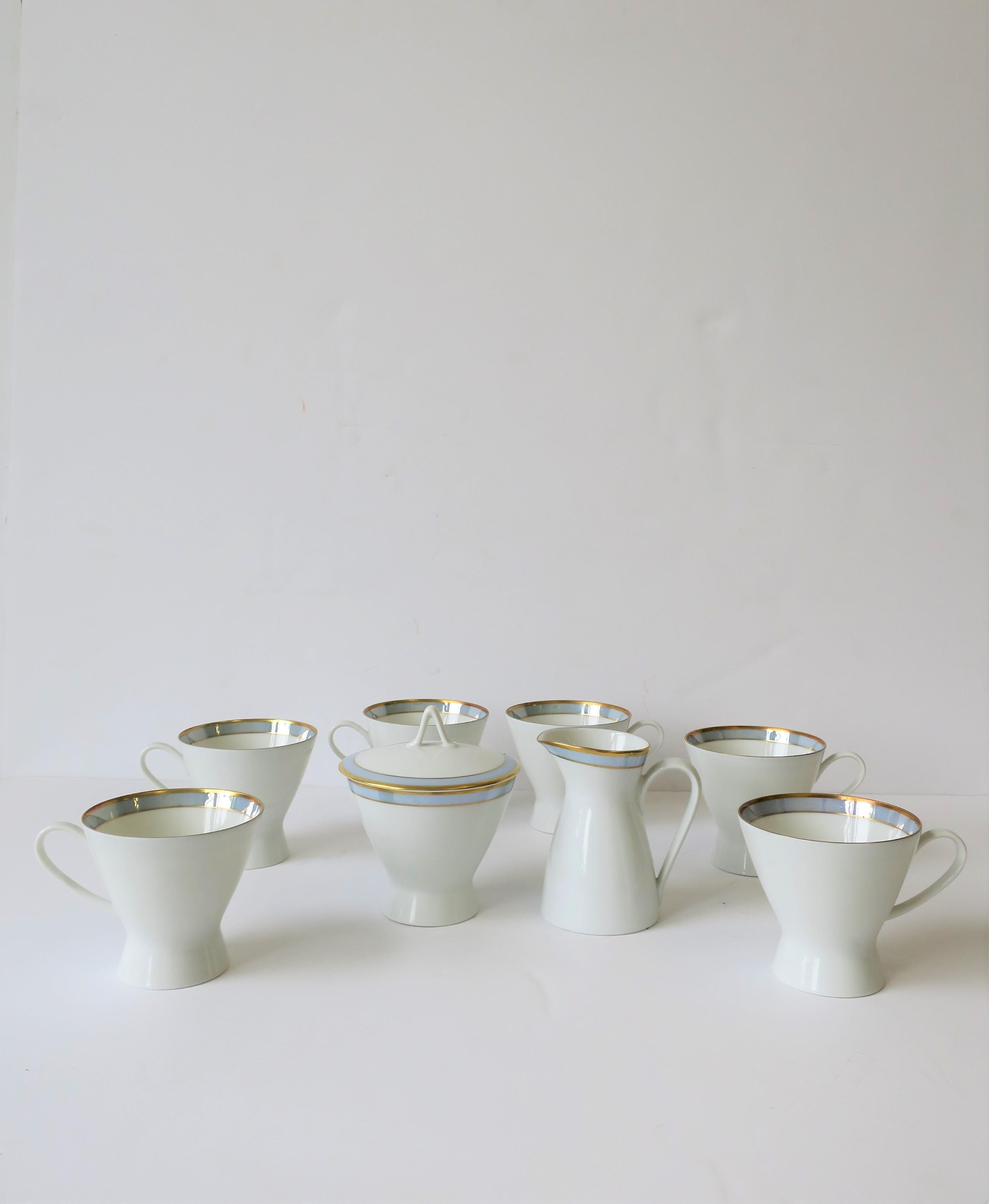 Allemand The Moderns Modern German Blue & White Porcelain Coffee or Tea Set by Rosenthal   en vente