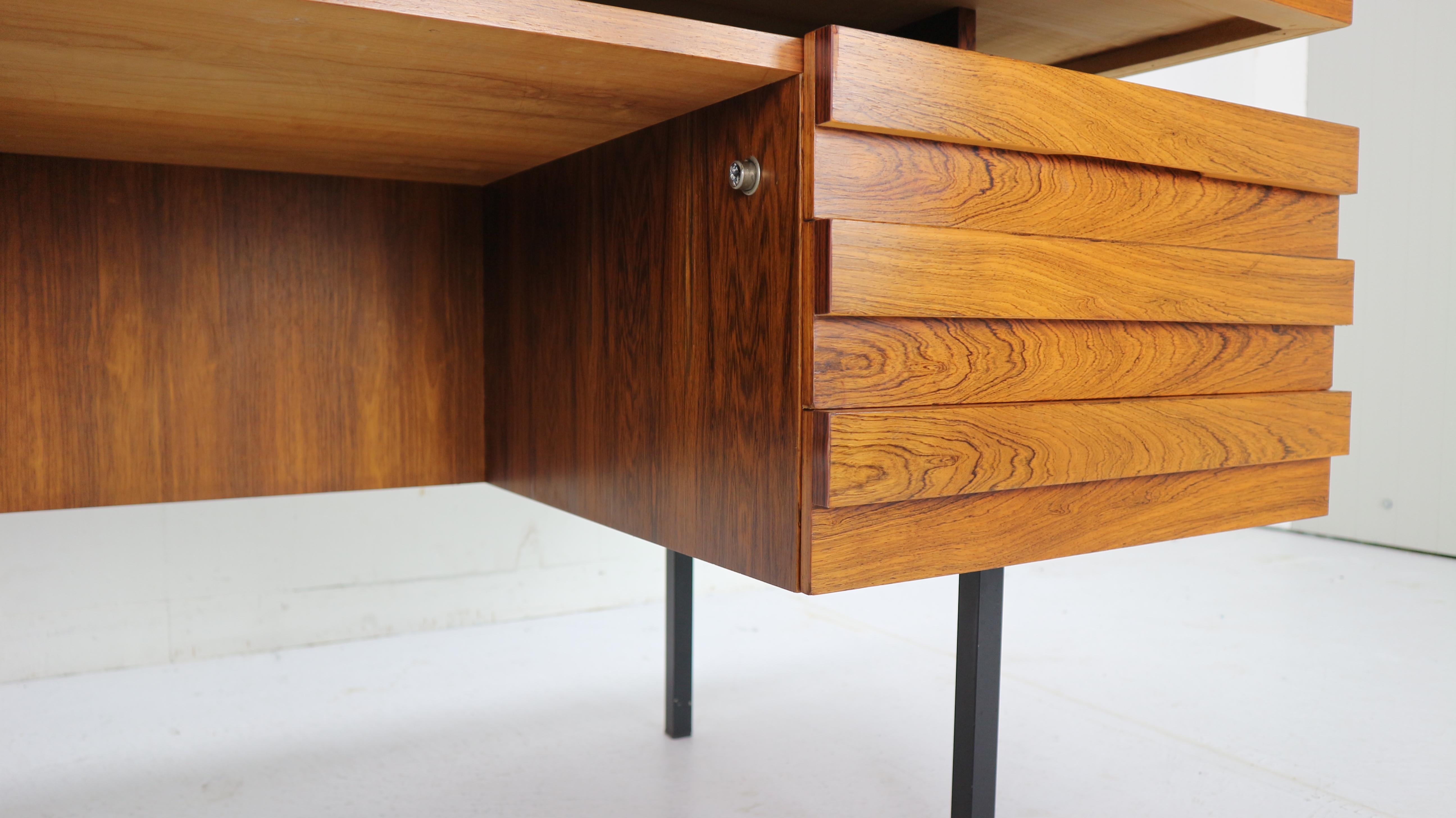 Mid-Century Modern Rosewood Writing Table Desk by Leo Bub for Wertmöbel, 1960s 1
