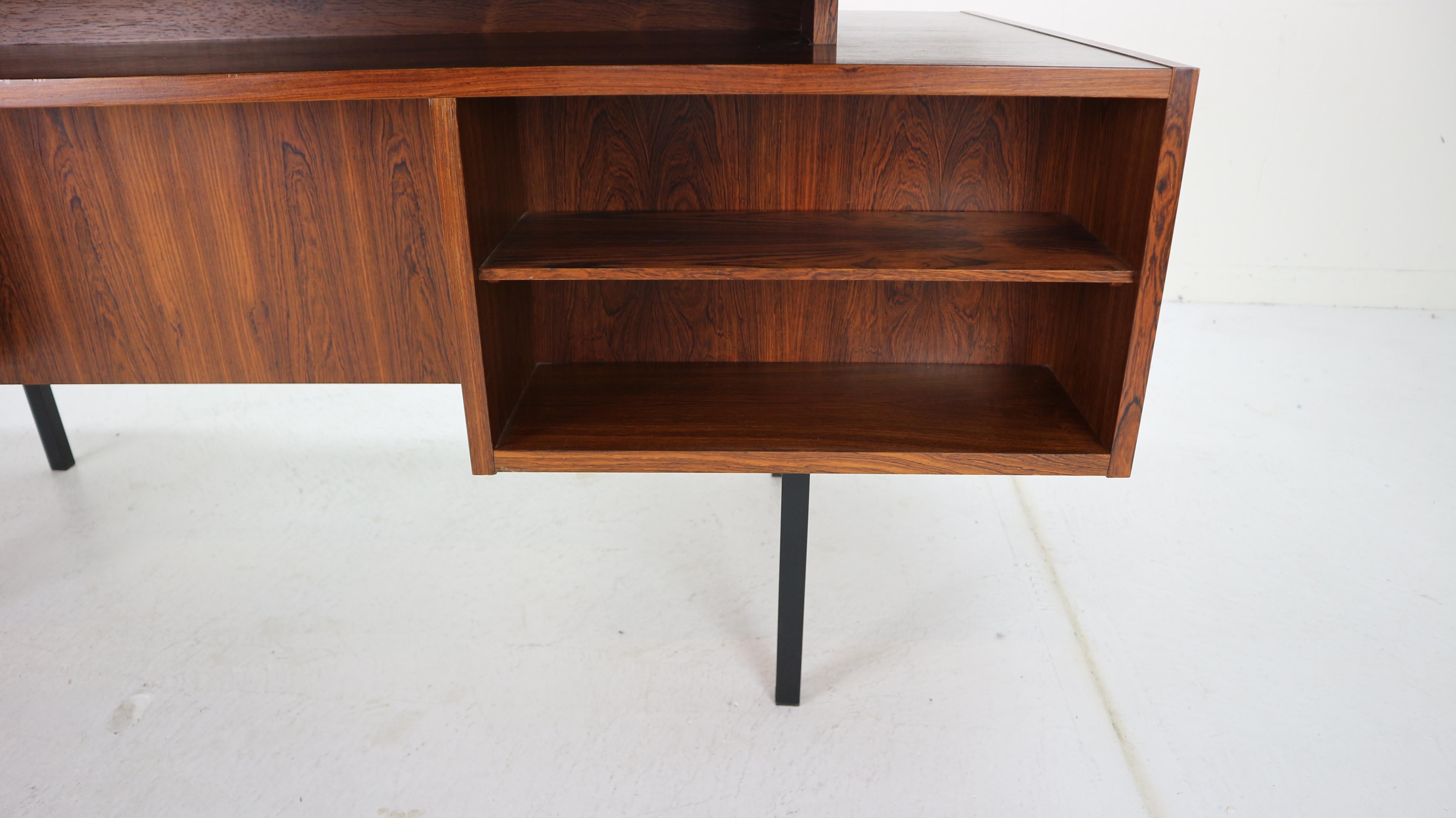 Mid-Century Modern Rosewood Writing Table Desk by Leo Bub for Wertmöbel, 1960s 3