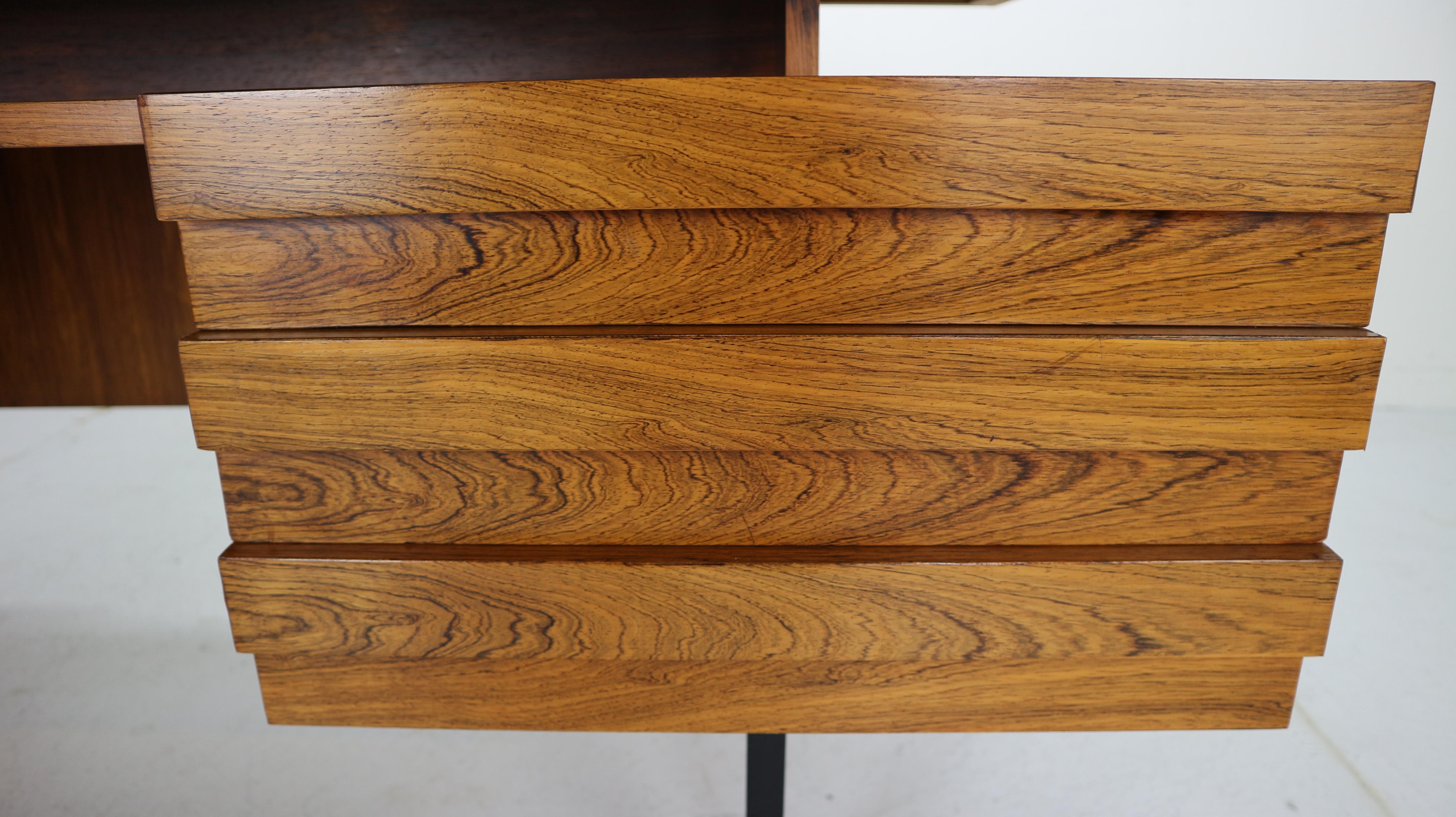 Mid-Century Modern Rosewood Writing Table Desk by Leo Bub for Wertmöbel, 1960s 7