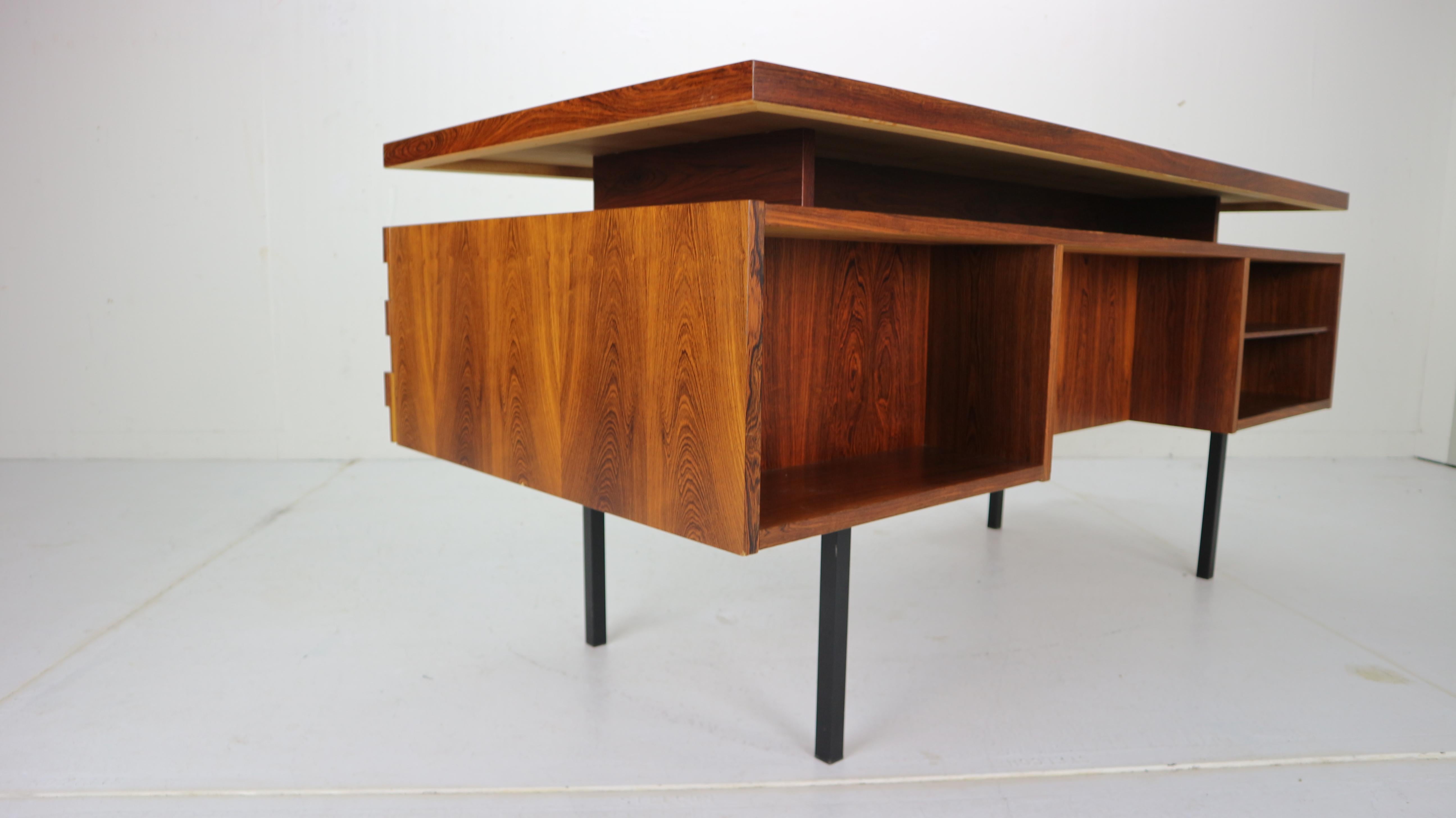German Mid-Century Modern Rosewood Writing Table Desk by Leo Bub for Wertmöbel, 1960s