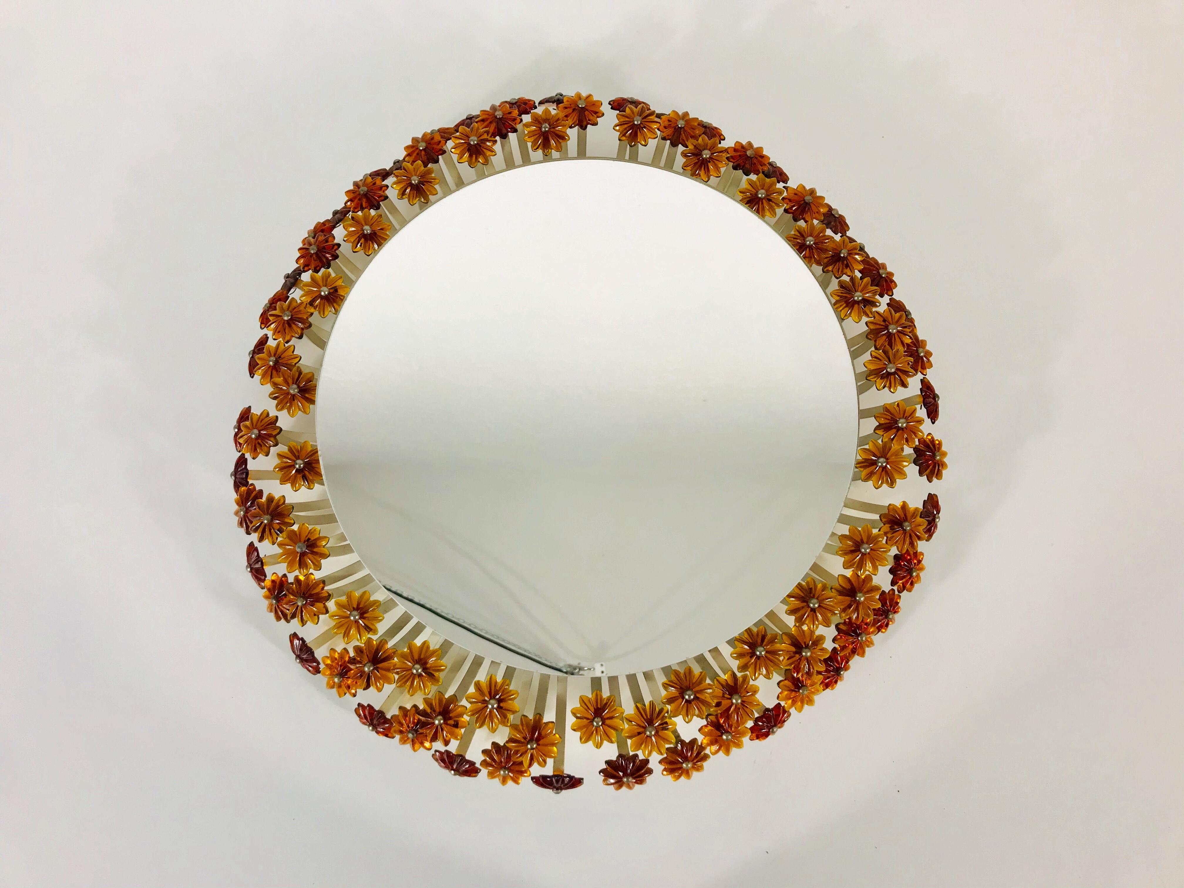 Austrian Mid-Century Modern Round Mirror by Emil Stejnar for Rupert Nikoll, Austria 1960s For Sale