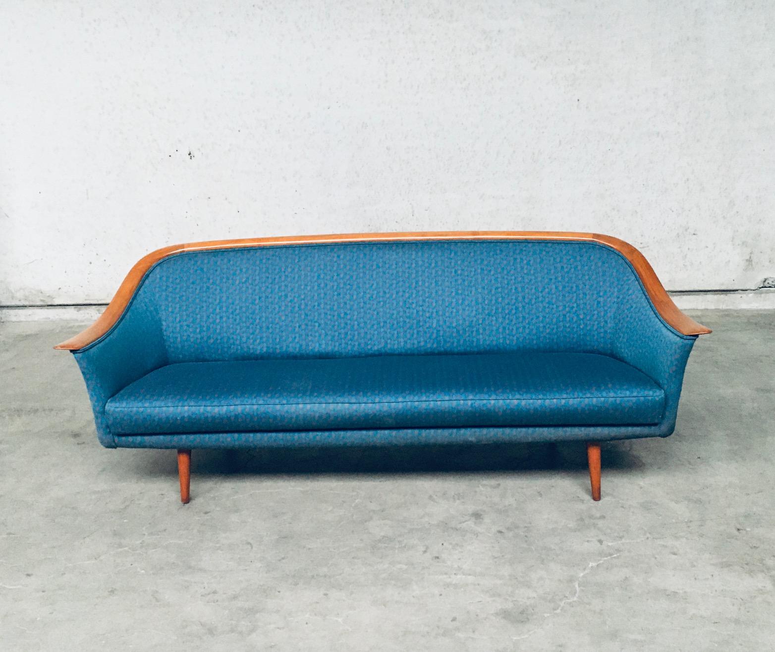 Fabric Mid-Century Modern Scandinavian Design 3 Seat Sofa by Dux, Denmark, 1960's