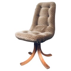 Mid-Century Modern Scandinavian Design Dining Swivel Chair Set 1970's Denmark