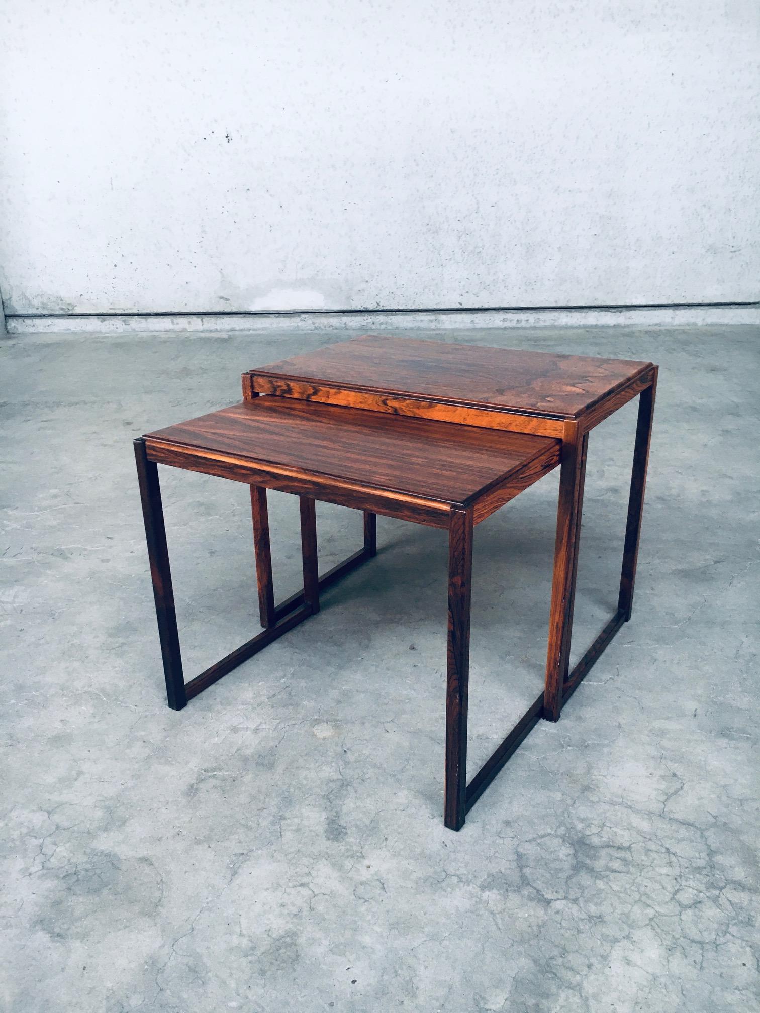 Mid-Century Modern Scandinavian Design Nesting Table Set, 1960s Denmark In Good Condition In Oud-Turnhout, VAN