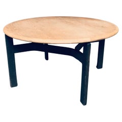 Midcentury Modern Scandinavian Design Round Oak Dining Table, 1970's