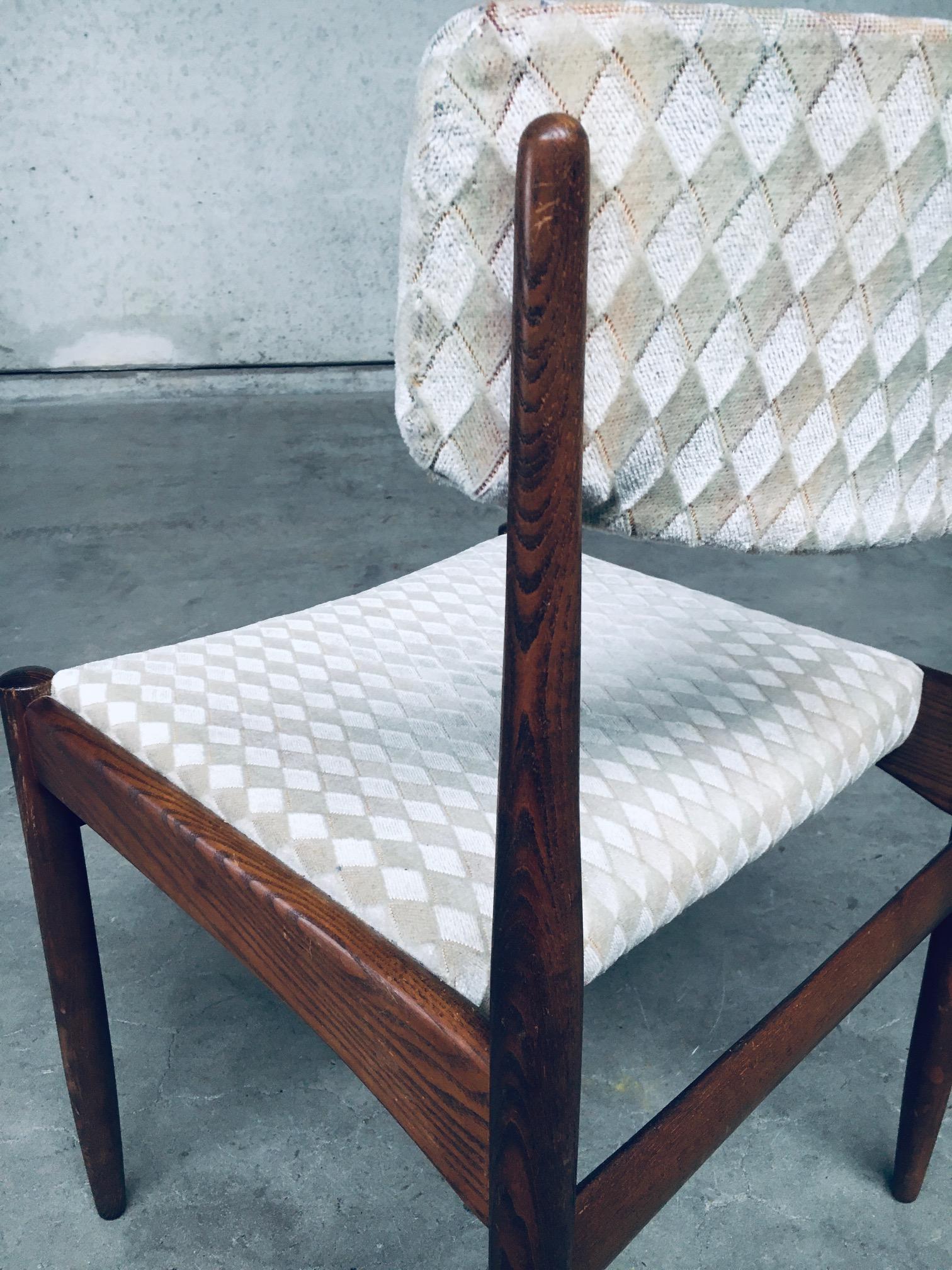 Mid-Century Modern Scandinavian Design Teak Dining Chair Set, 1960's For Sale 9