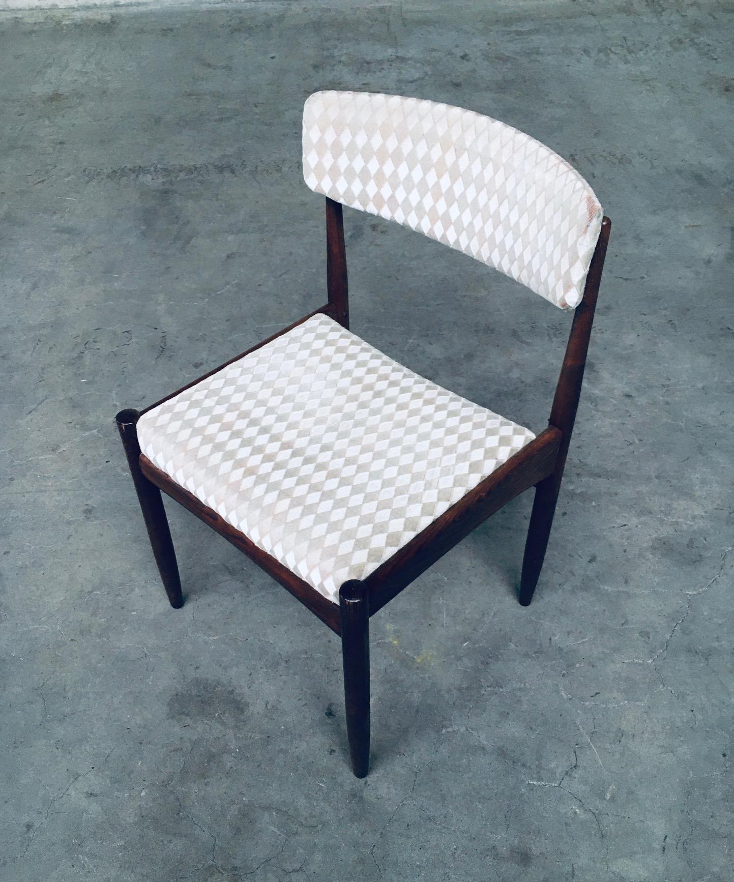 Mid-Century Modern Scandinavian Design Teak Dining Chair Set, 1960's For Sale 2