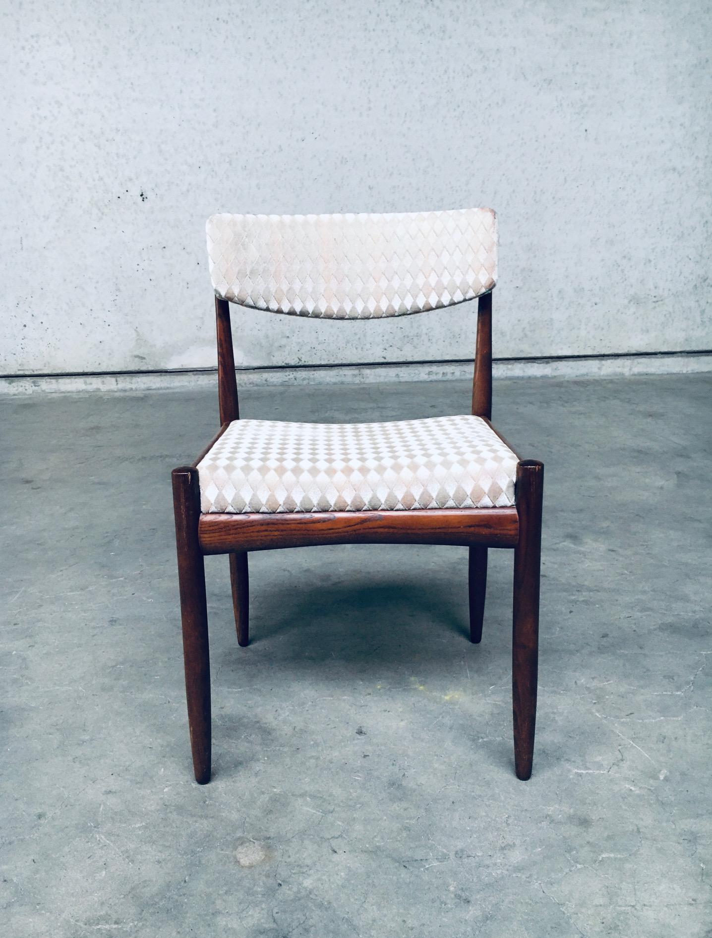 Mid-Century Modern Scandinavian Design Teak Dining Chair Set, 1960's For Sale 3