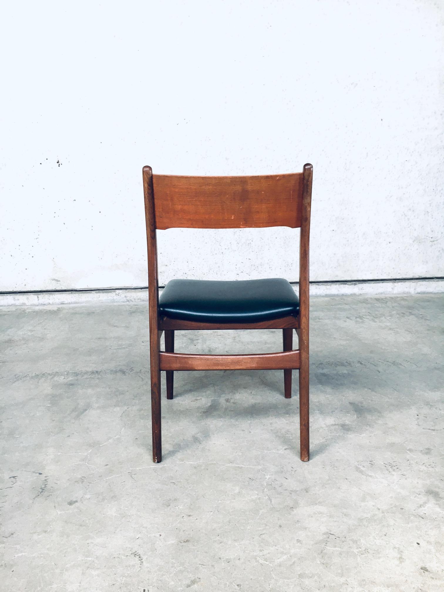 Mid-Century Modern Scandinavian Design Teak Dining Chair Set For Sale 4