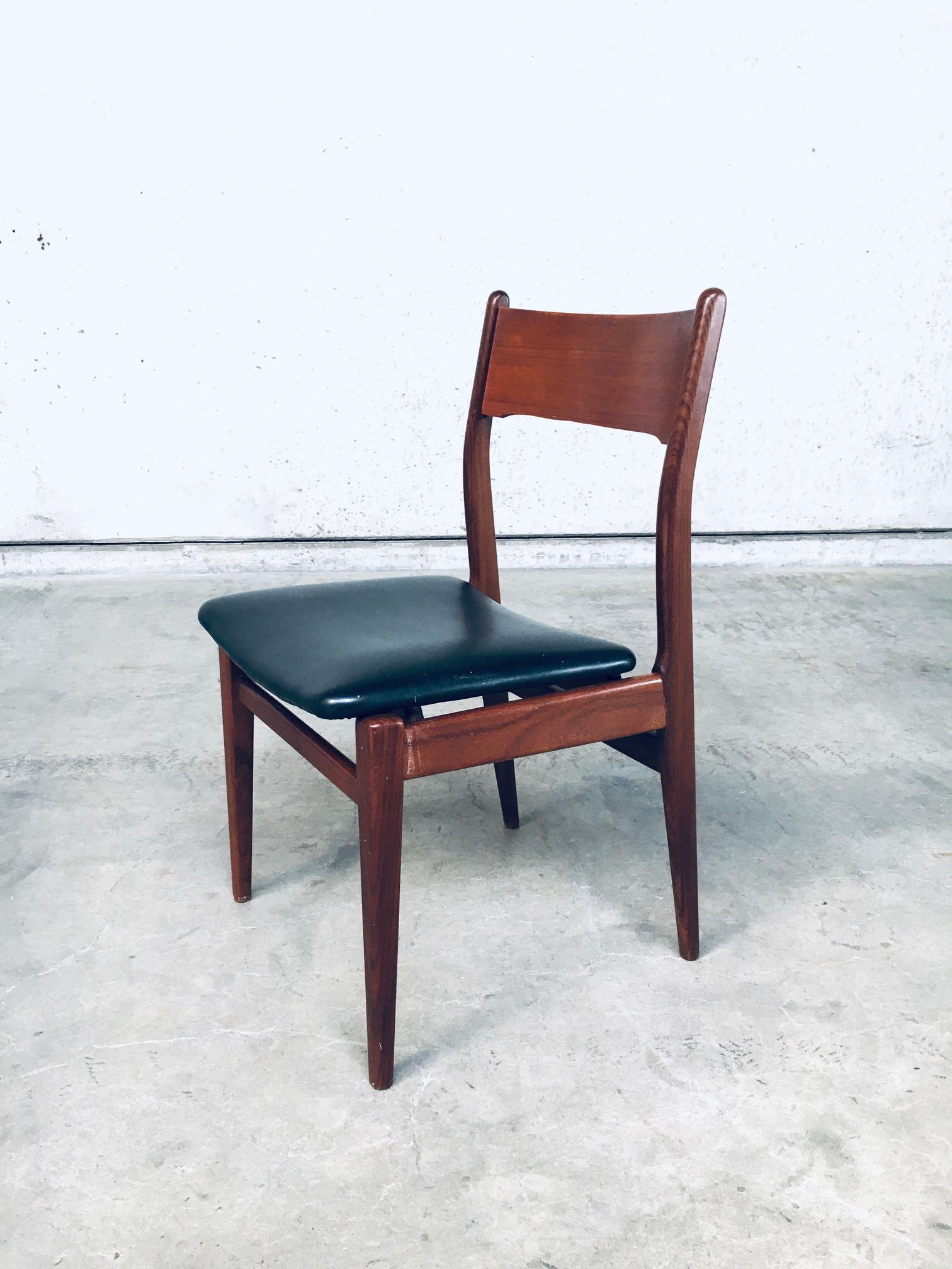 Mid-Century Modern Scandinavian Design Teak Dining Chair Set For Sale 6