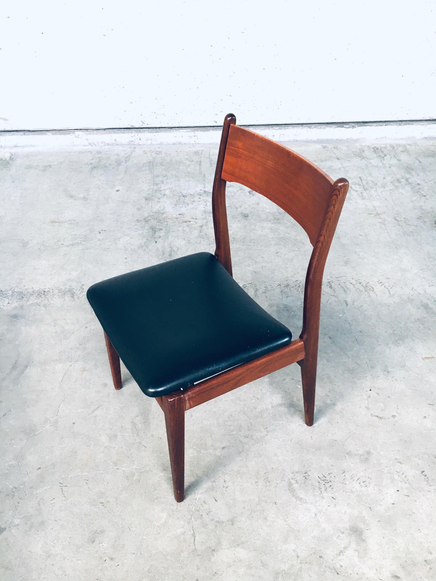 Set di sedie da pranzo in teak dal design scandinavo e moderno di metà secolo in vendita 3