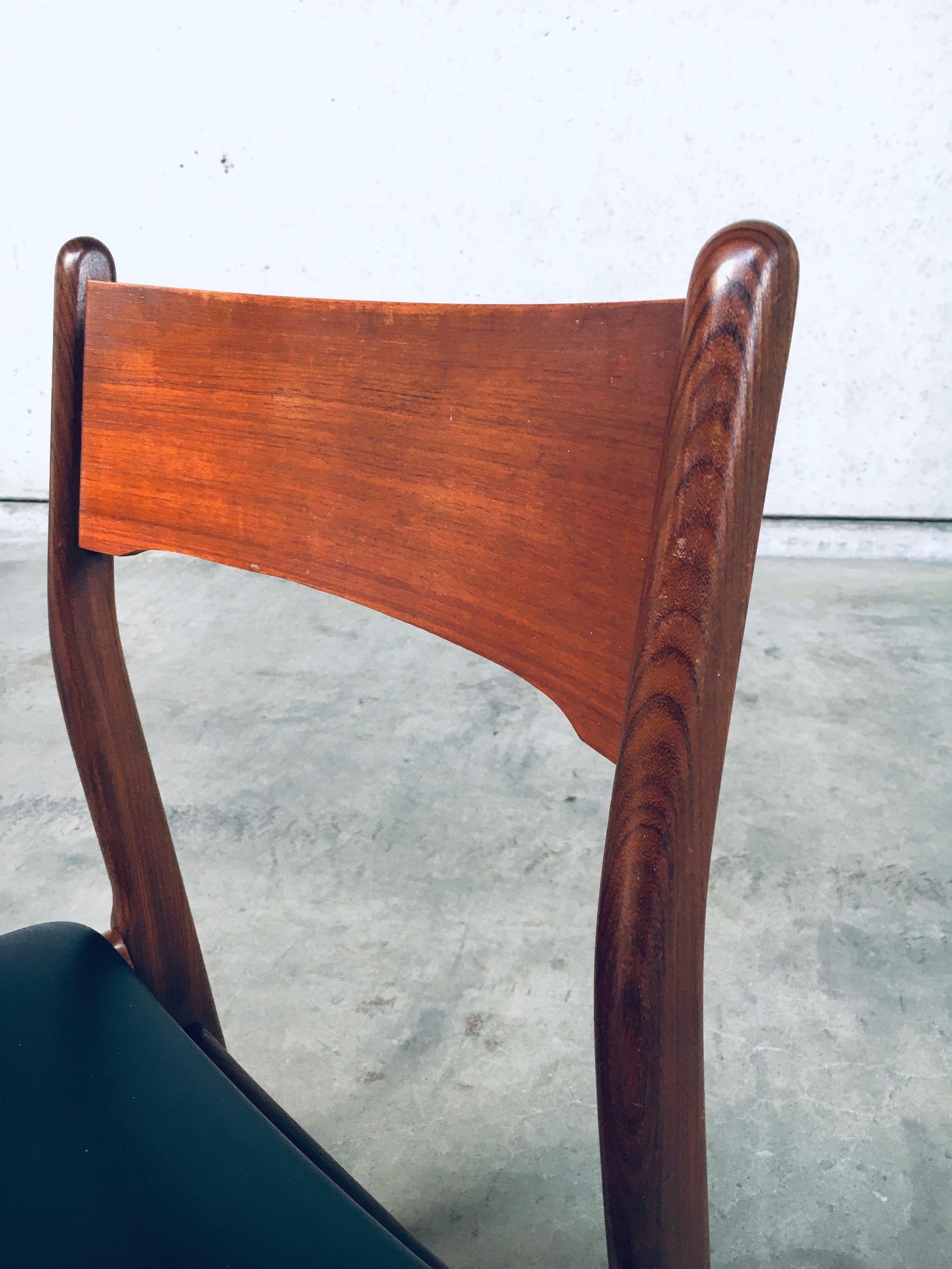 Mid-Century Modern Scandinavian Design Teak Dining Chair Set For Sale 8
