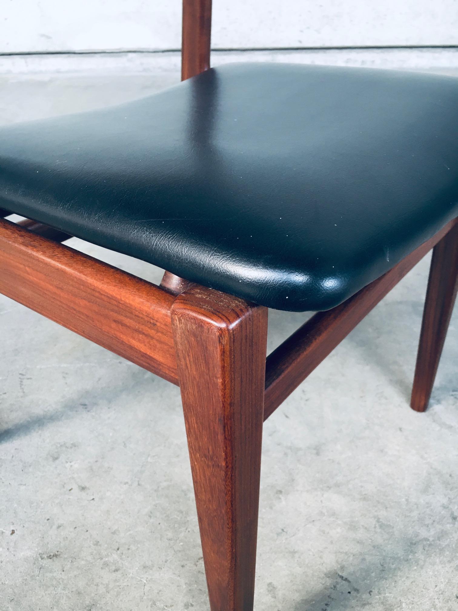 Mid-Century Modern Scandinavian Design Teak Dining Chair Set For Sale 9