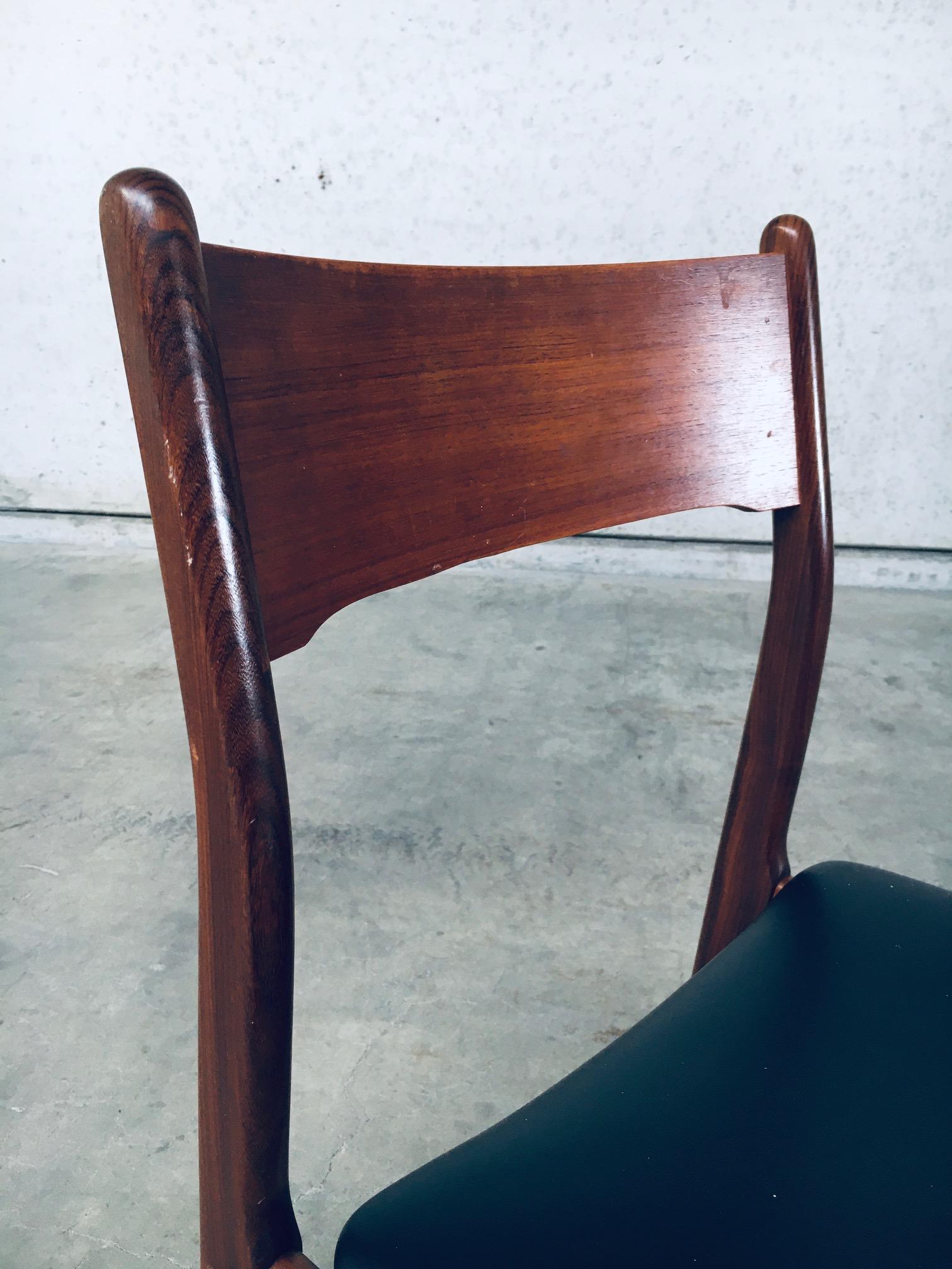 Mid-Century Modern Scandinavian Design Teak Dining Chair Set For Sale 11