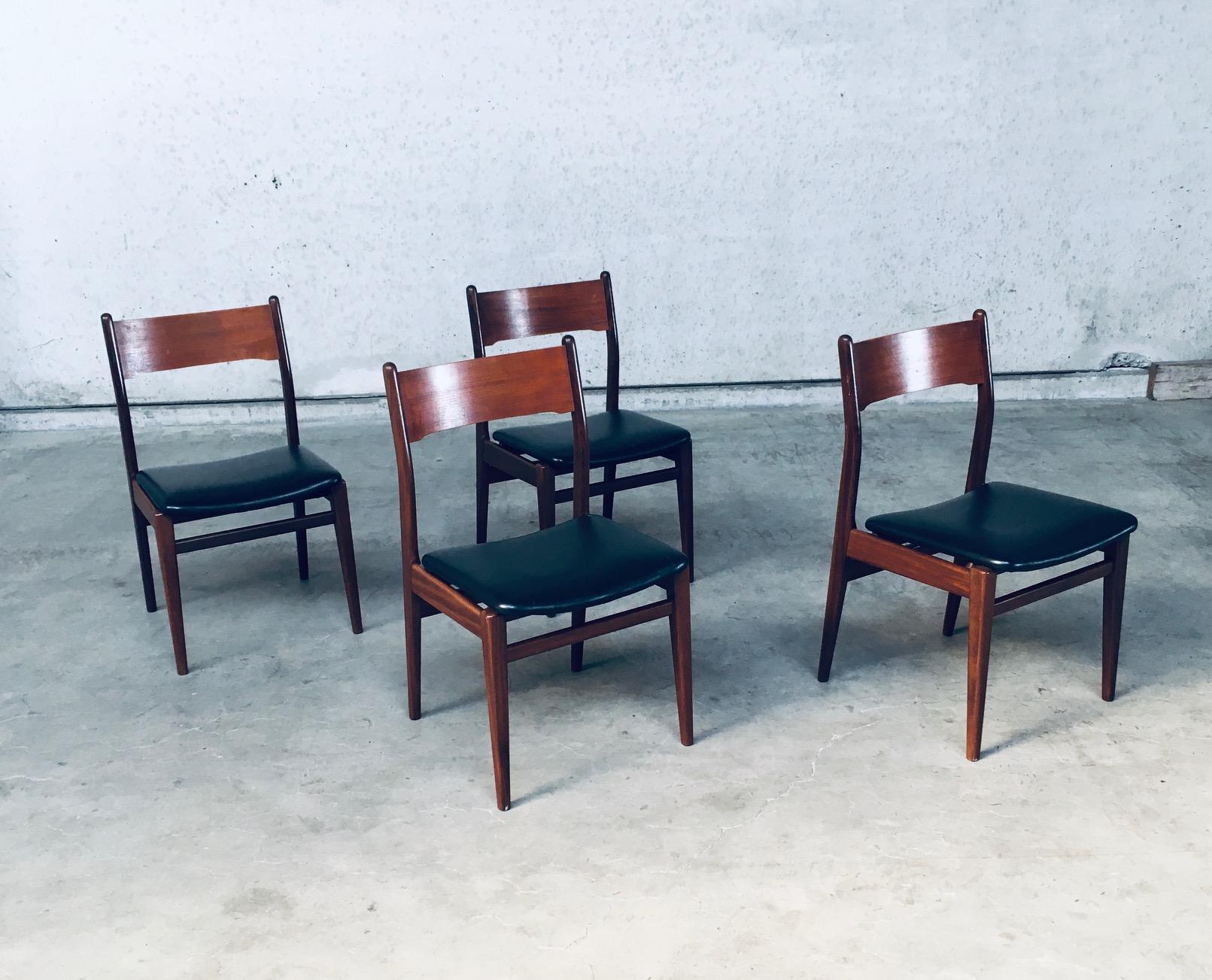 Danish Mid-Century Modern Scandinavian Design Teak Dining Chair Set For Sale