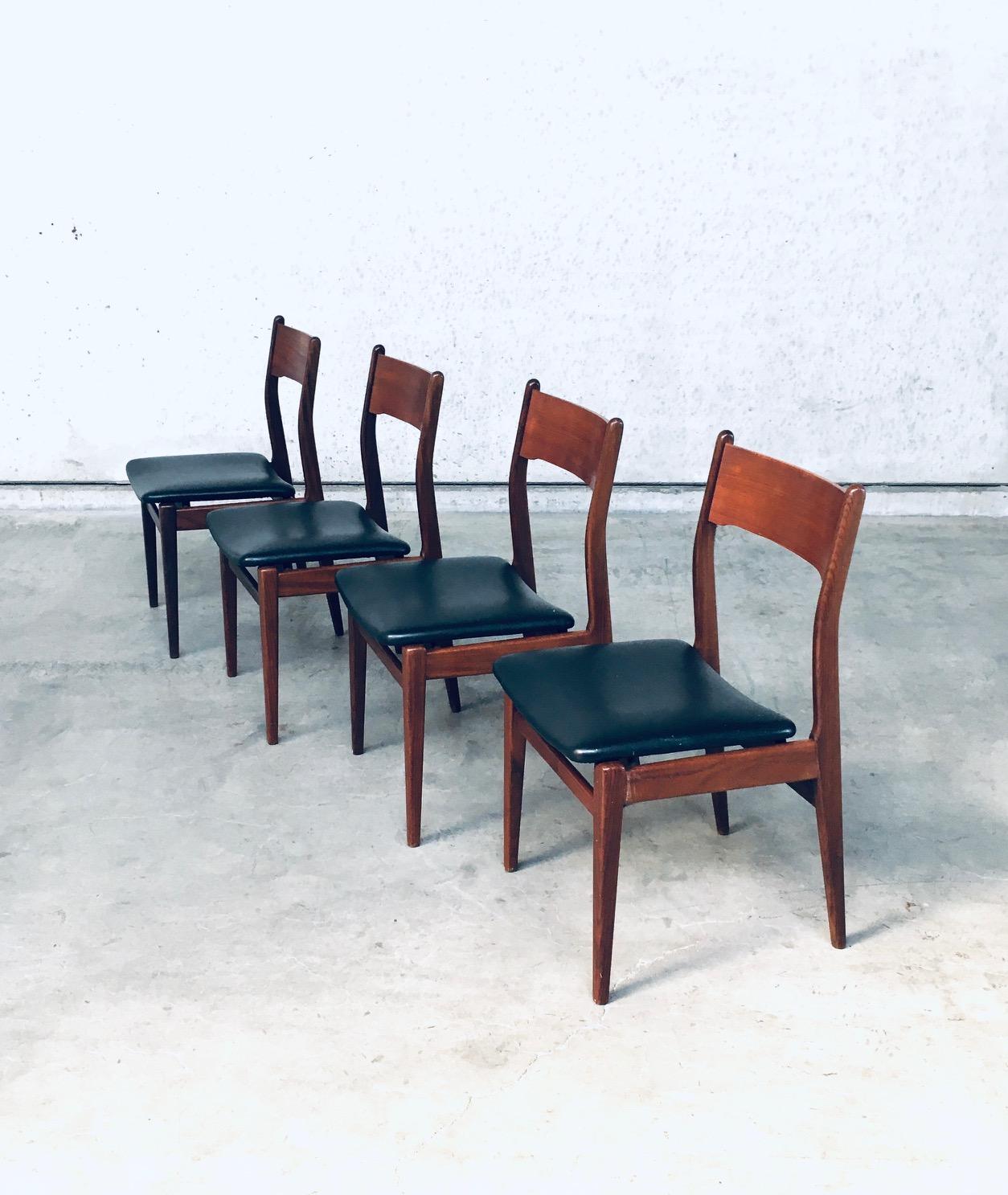 Mid-20th Century Mid-Century Modern Scandinavian Design Teak Dining Chair Set For Sale