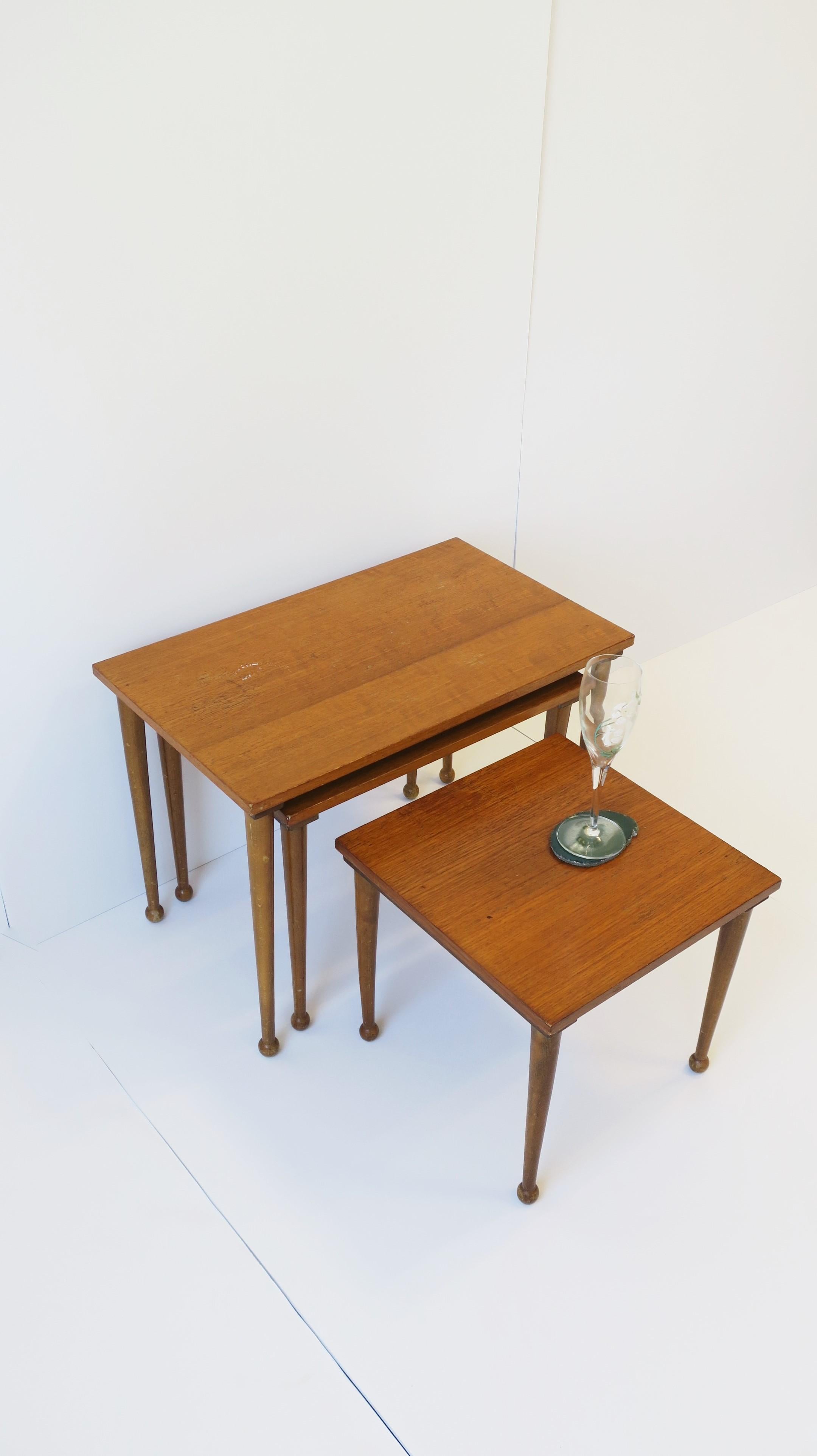 Midcentury Modern Scandinavian Modern Nesting Tables, Set of 3 7