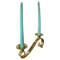Midcentury Modern Brass Candle Holder, Sculptural Design, Circa 1960s