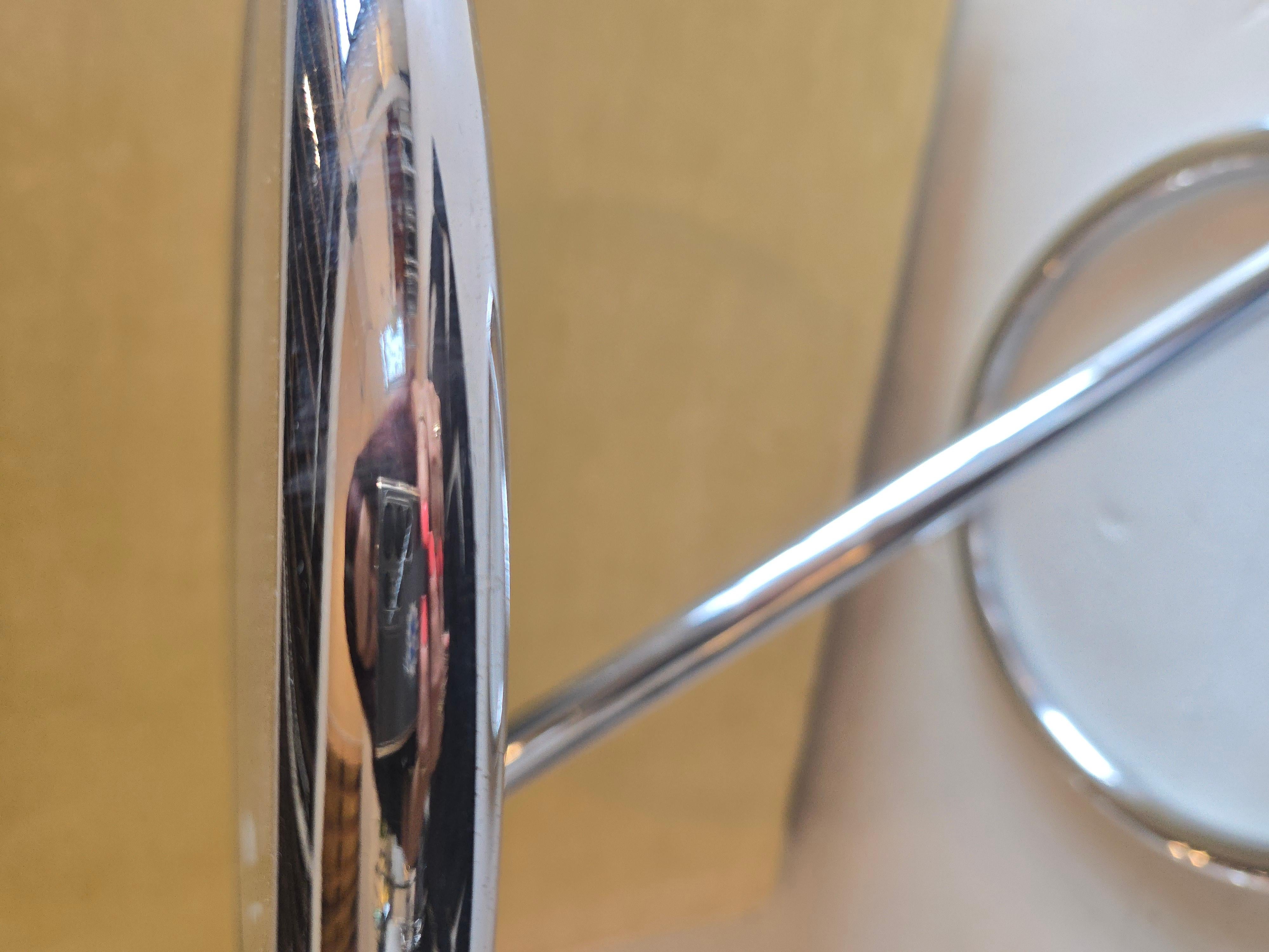 Late 20th Century Midcentury Modern Sculptural Tubular Chrome Side Table with Tinted Glass
