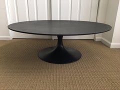 Midcentury Modern Sculptural Tulip Coffee Table with Black Slate Top