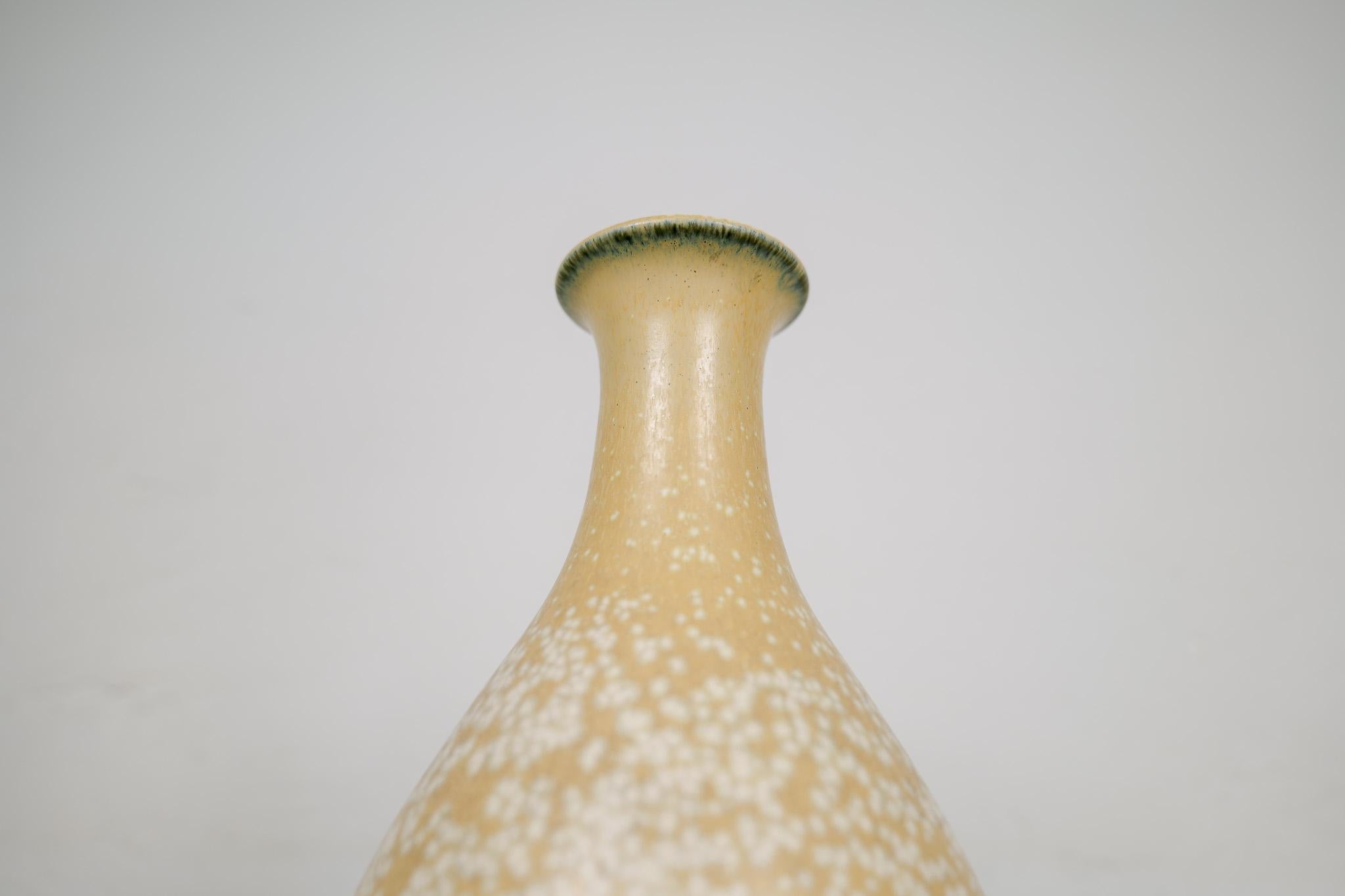 Stoneware Midcentury Modern Sculptural Vase Rörstrand by Gunnar Nylund, Sweden, 1950s For Sale