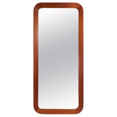 Midcentury Modern Sculptural Wall Mirror, Teak, Crystal Glass, Glas & Trä, 1960s