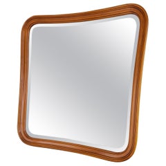 Midcentury Modern Sculptural Wall Mirror, Walnut, Glas 
Trä, 1960s Sweden