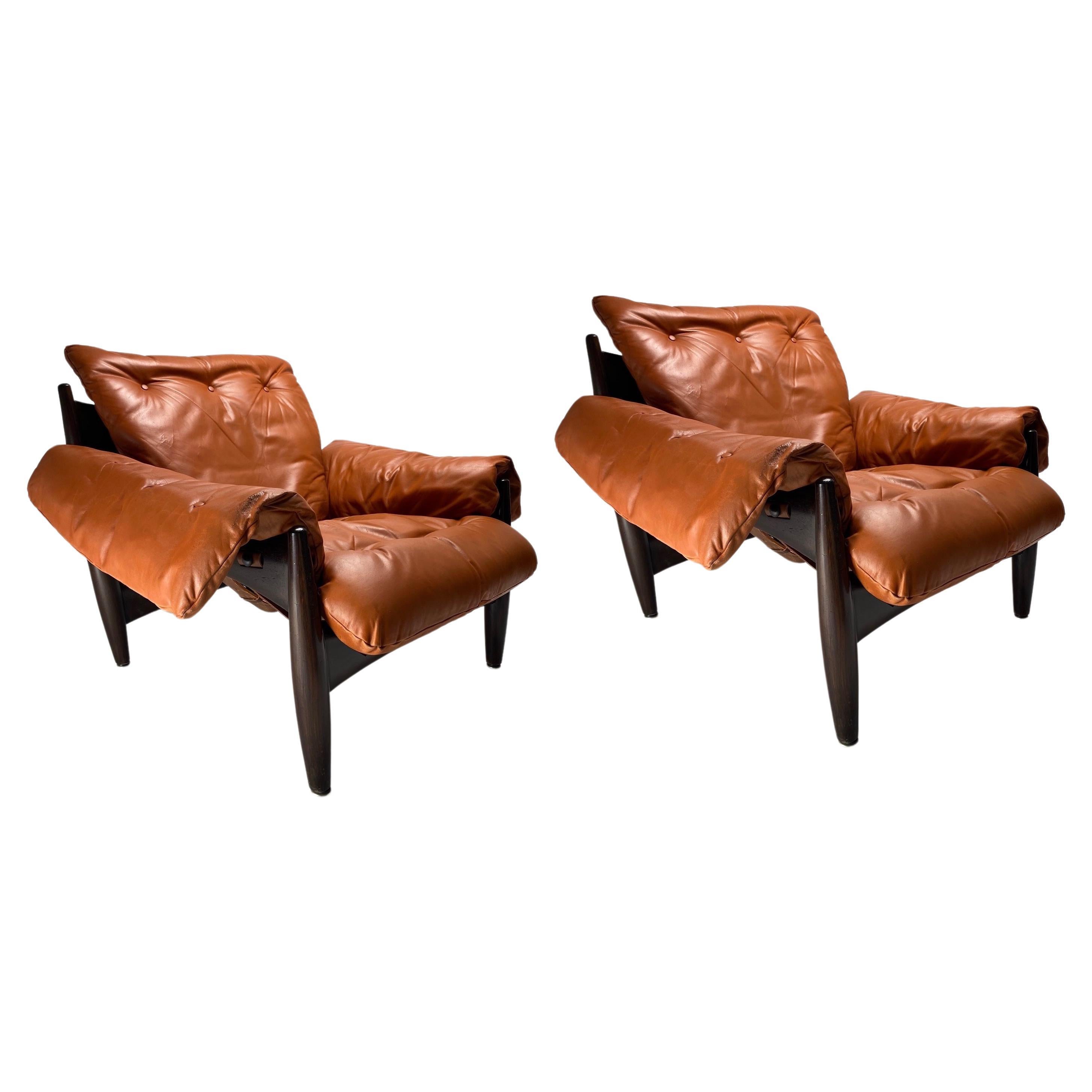 Midcentury Modern Sergio Rodrigues "Sheriff" Lounge Chairs, Brazil For Sale
