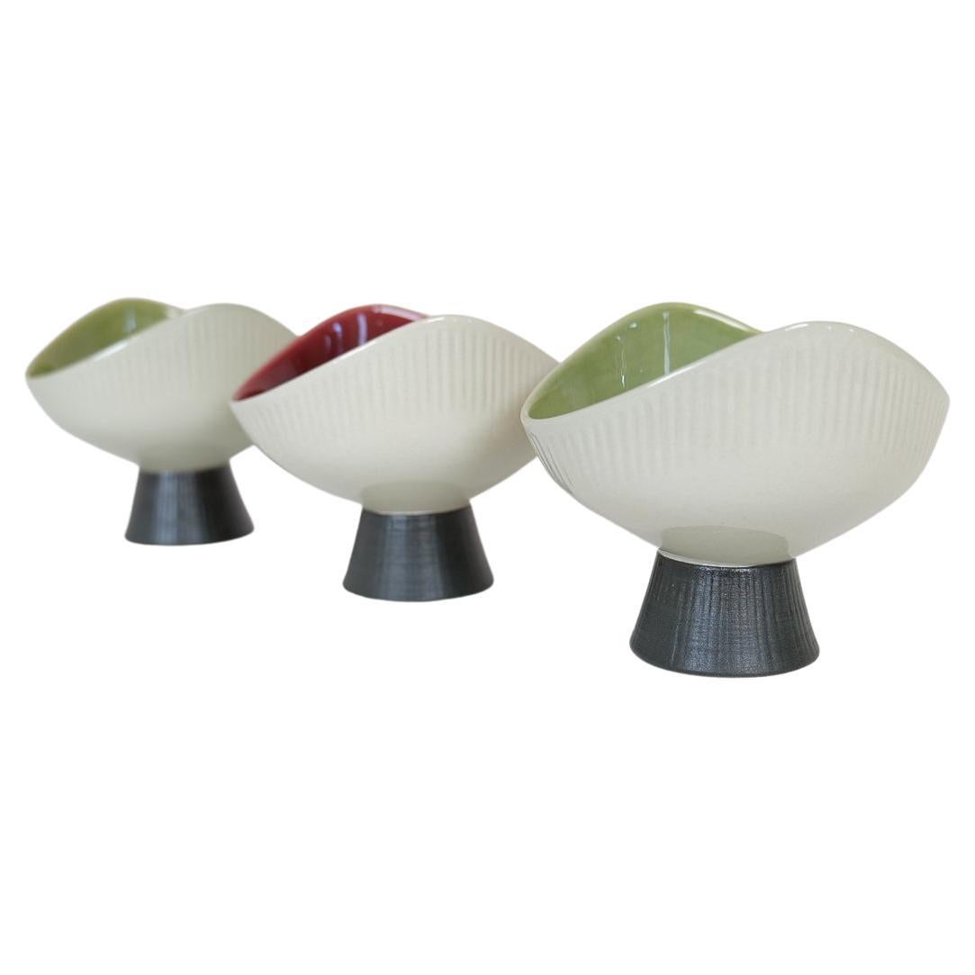 Midcentury Modern Set of 3 Bowls Bahia Carl-Harry Stålhane Rörstrand Sweden For Sale