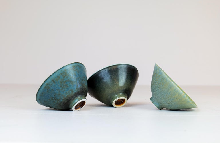 Mid-Century Modern Set of 3 Bowls Rörstrand Carl Harry Stålhane, Sweden For Sale 13