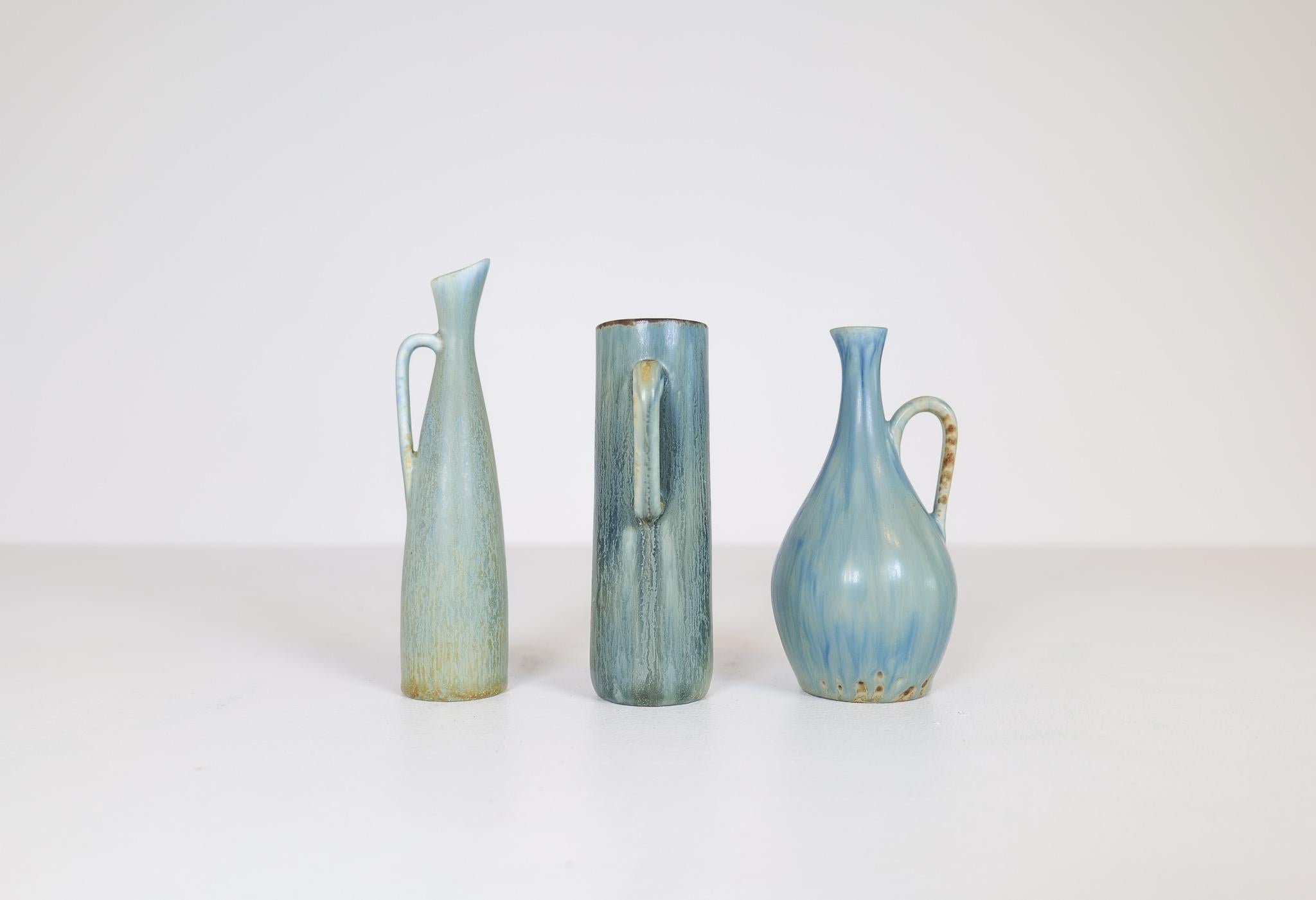 Mid-20th Century Mid-Century Modern Set of 3 Ceramic Pieces Carl Harry Stålhane, Sweden