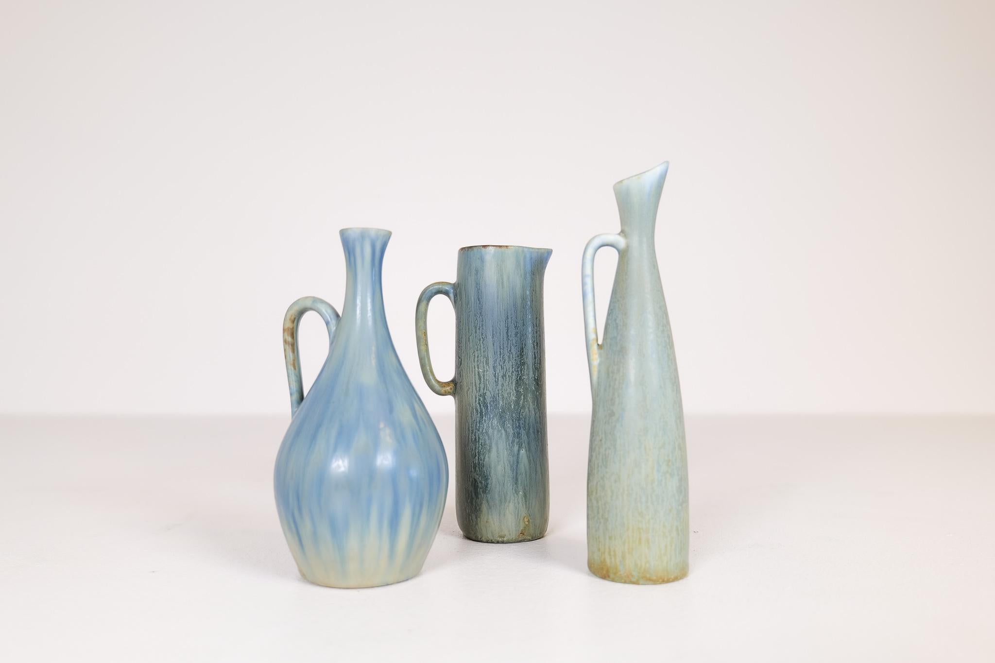 Mid-Century Modern Set of 3 Ceramic Pieces Carl Harry Stålhane, Sweden 4