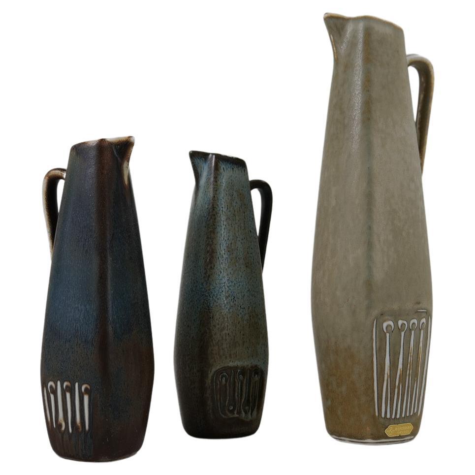 Midcentury Modern Set of 3 Ceramic pieces Sweden 1950 Rörstrand Gunnar Nylund For Sale