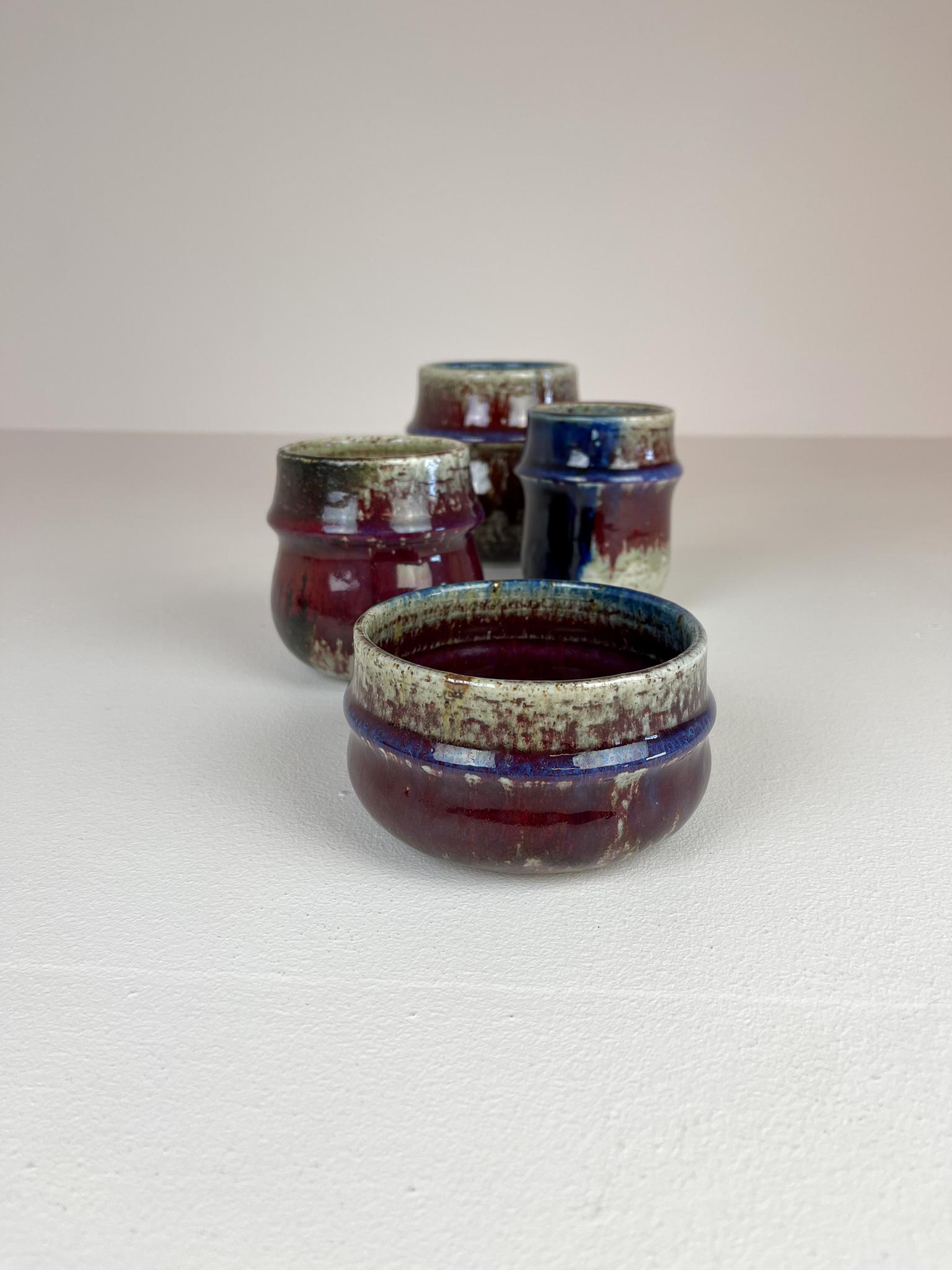 Mid-Century Modern Set of 4 Ceramic Pieces Rörstrand Sylvia Leuchovius, 1960s In Good Condition In Hillringsberg, SE