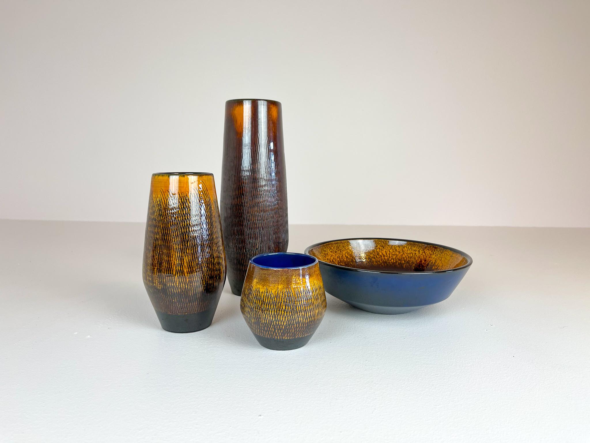 Mid-20th Century Mid-Century Modern Set of 4 Ceramic Vases Upsala-Ekeby 