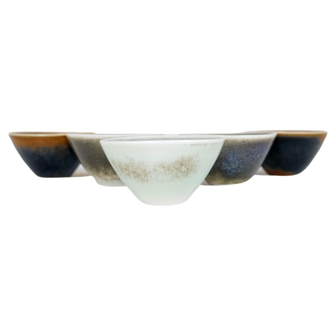 Midcentury Modern Set of 5 Small Bowls Rörstrand Carl Harry Stålhane, Sweden For Sale