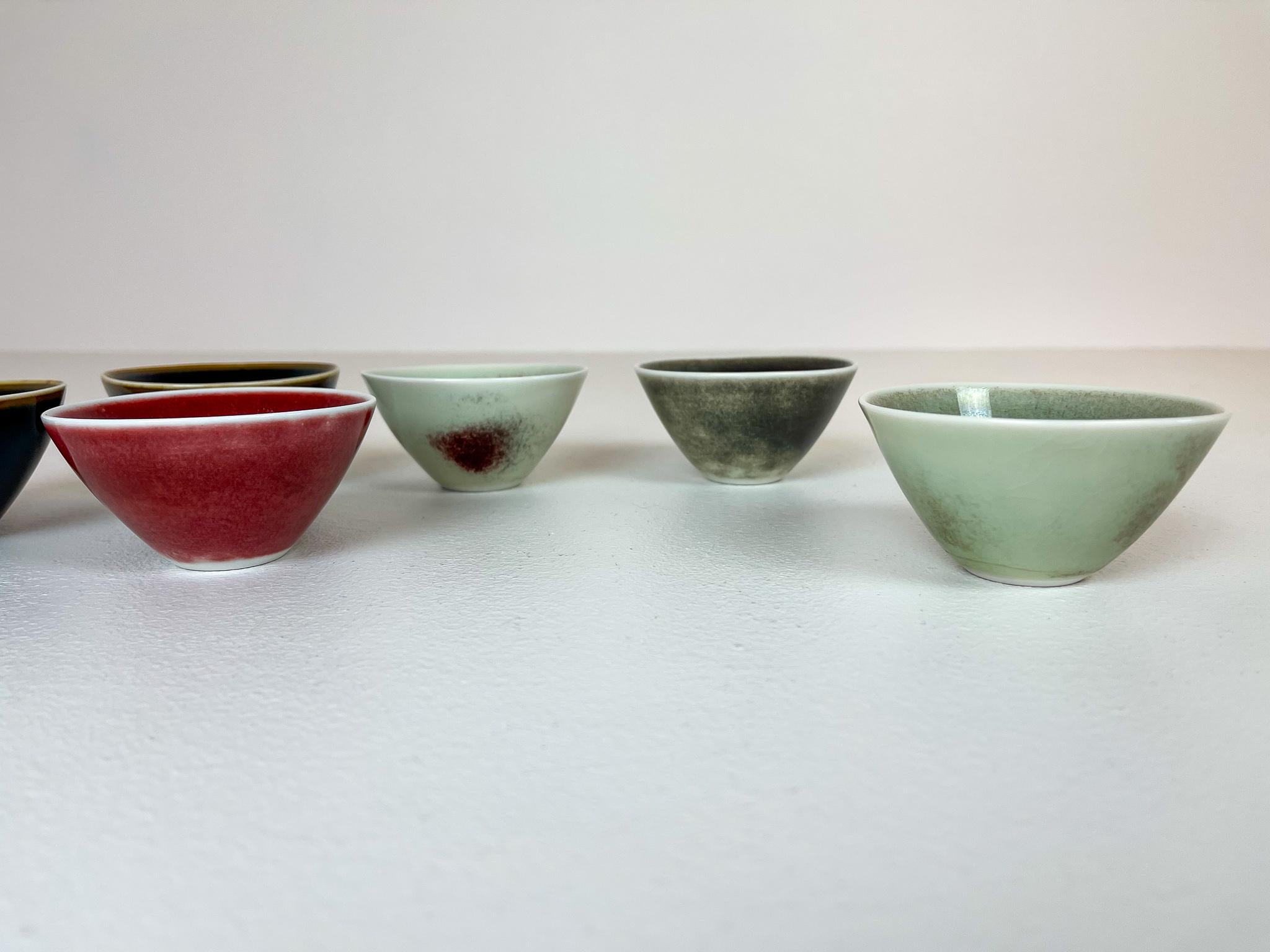 Midcentury Modern Set of 6 Small Bowls Rörstrand Carl Harry Stålhane, Sweden 4