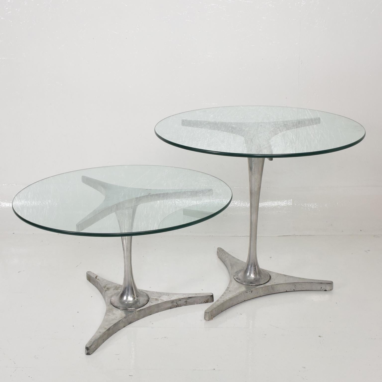 Mid-Century Modern Midcentury Modern Set of Aluminum Nesting Tables
