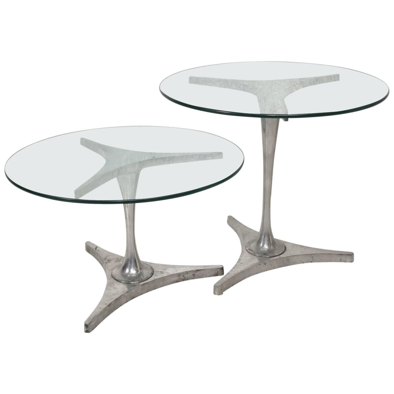 Midcentury Modern Set of Aluminum Nesting Tables
