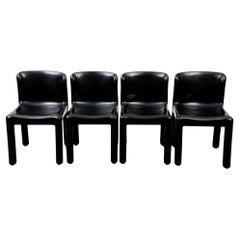 Midcentury Modern Set of Four Chairs Model "4875" by Carlo Bartoli for Kartell 