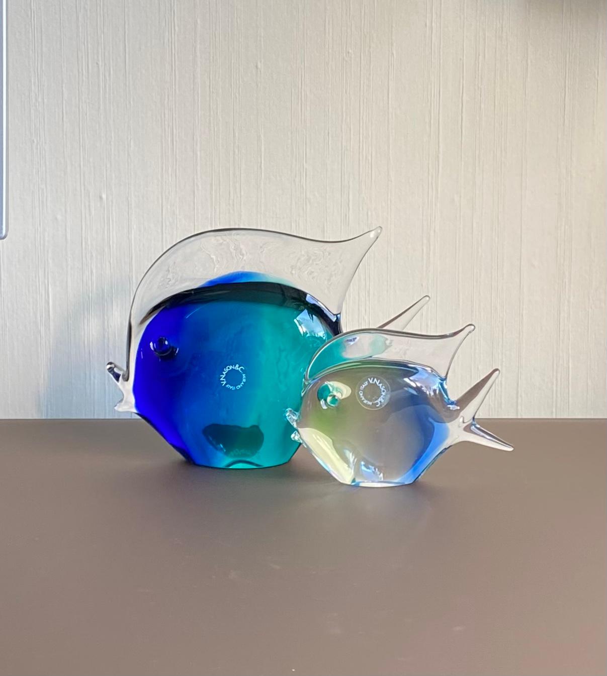 Midcentury Modern set of Murano Fish By V. Nason, Italy  In Good Condition For Sale In Schagen, NL