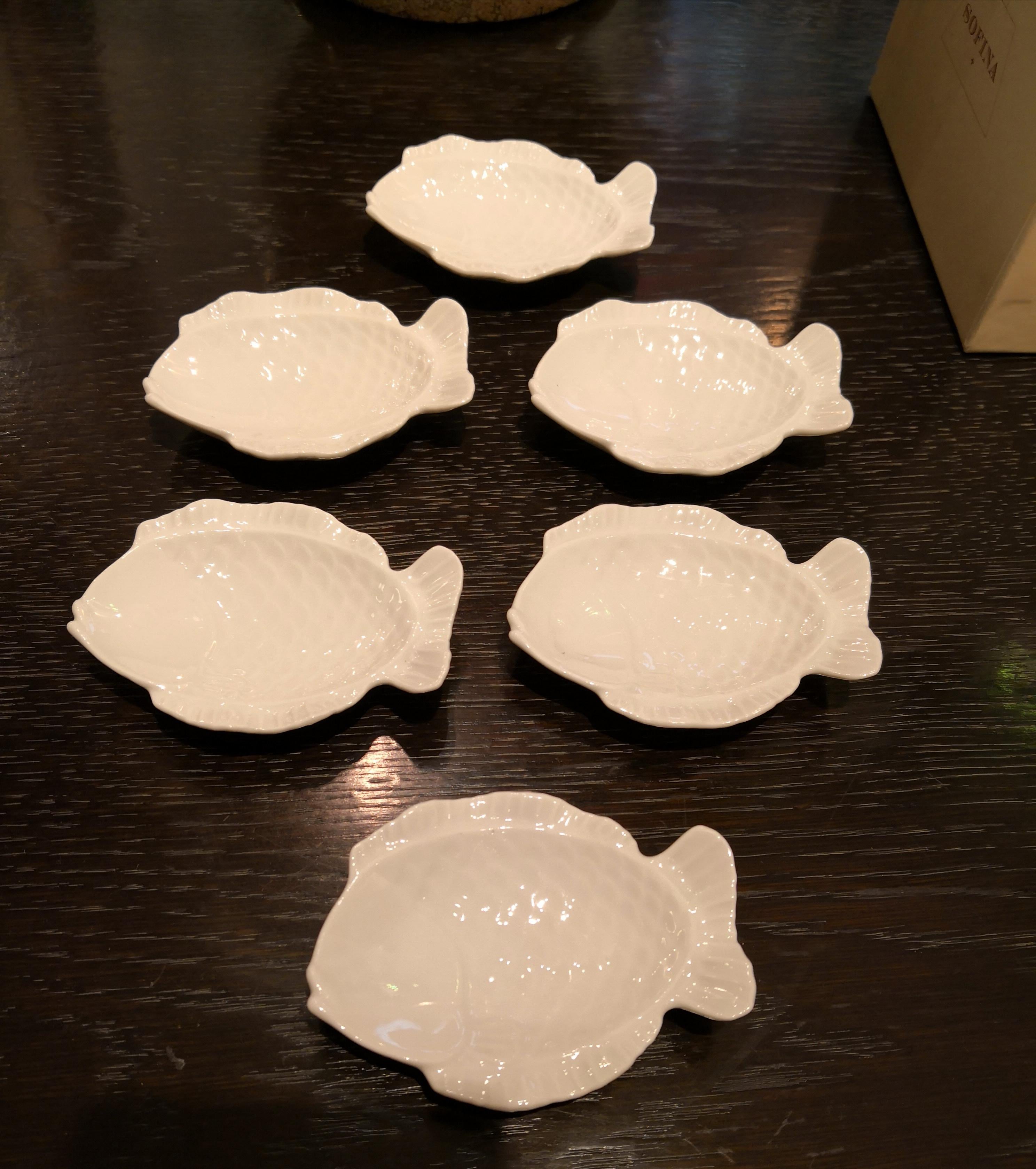 Midcentury-Modern Set of Six KPM Turtle Dishes in White Porcelain 3