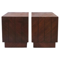 Midcentury Modern Wood Side Drinks Cocktail or End Tables, Pair