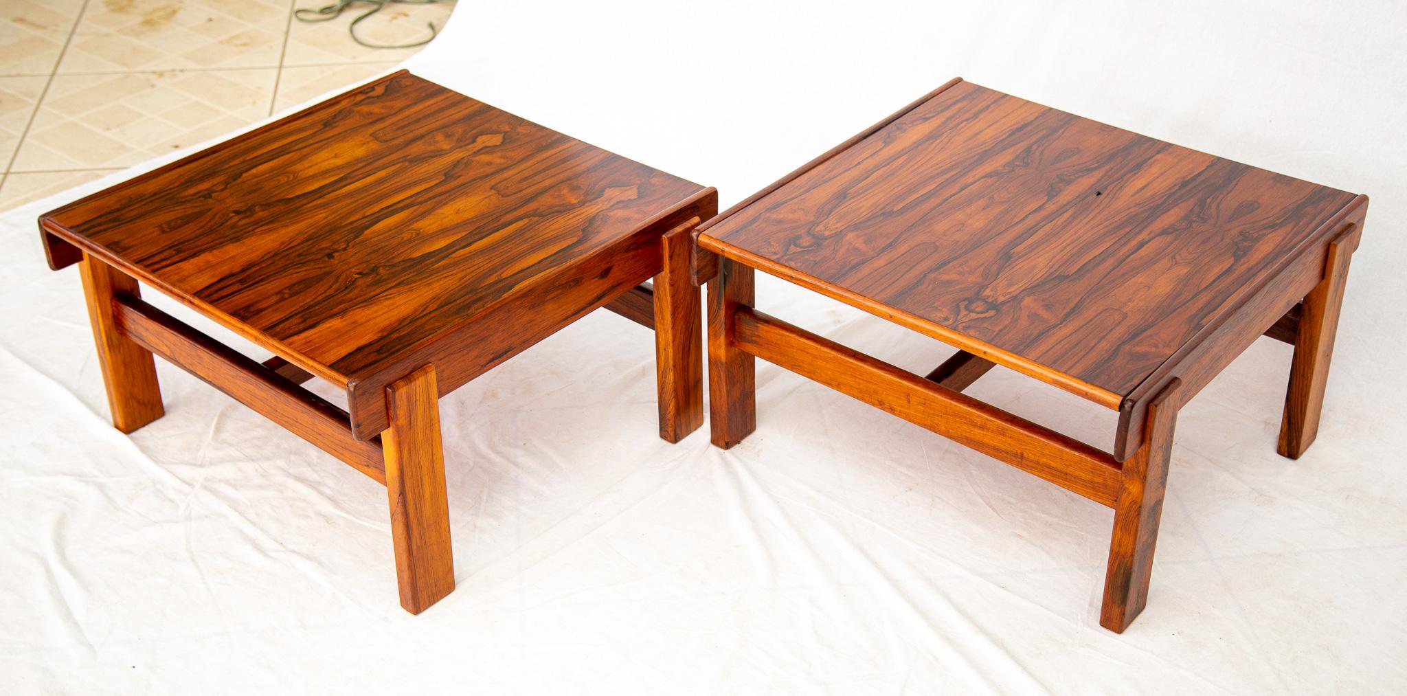Midcentury Modern Side Table set in Hardwood by Jean Gillon, 1960s For Sale 6
