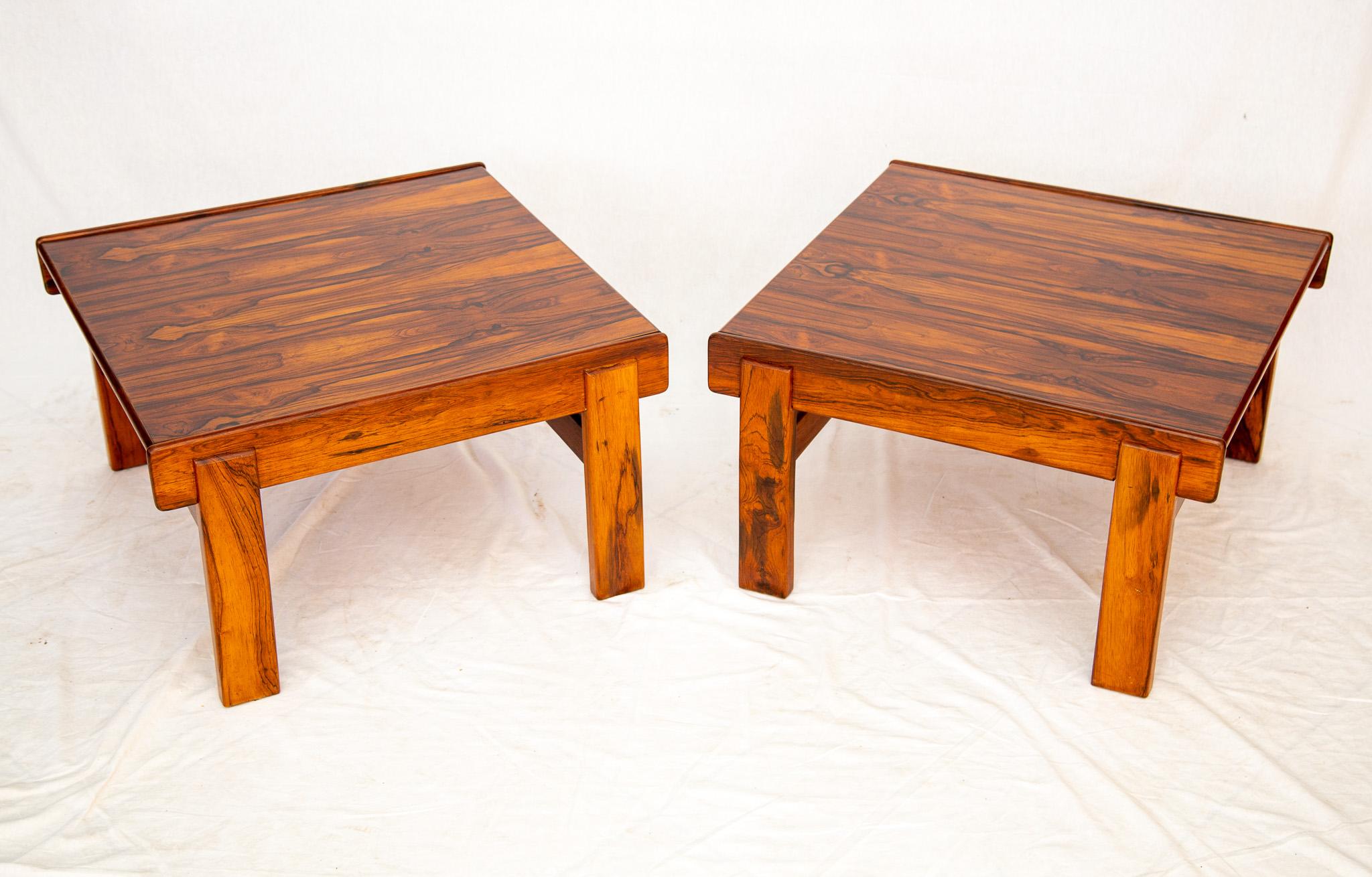 Midcentury Modern Side Table set in Hardwood by Jean Gillon, 1960s For Sale 8