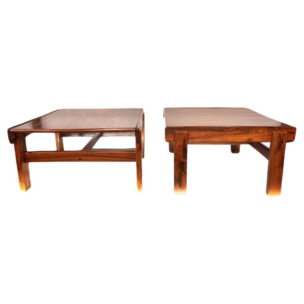Midcentury Modern Side & Coffee Table set in Hardwood by Jean Gillon, 1960s