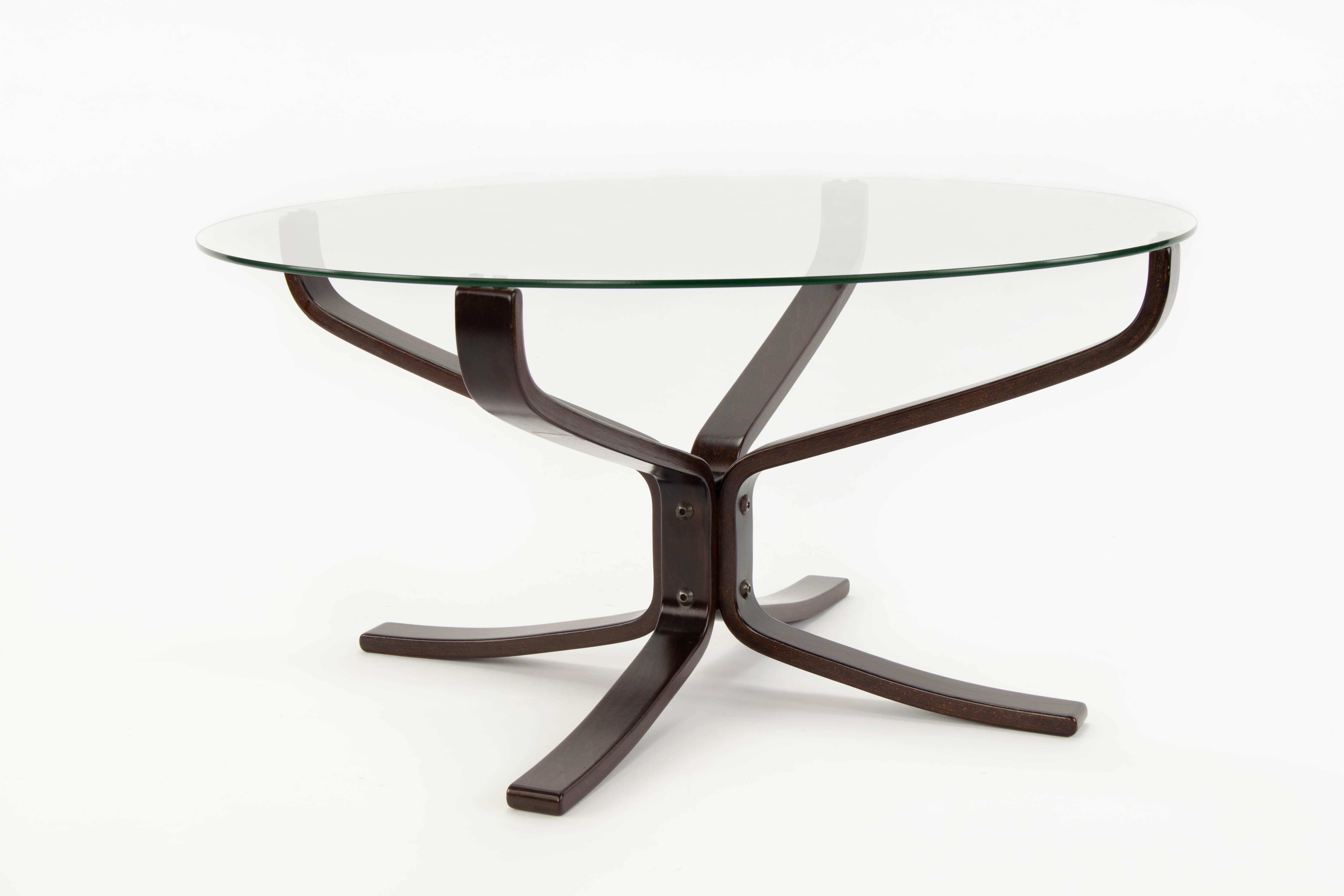 Smoked Glass Mid-Century Modern Sigurd Ressel Falcon Coffee Table to Vatne Möbler, Norway